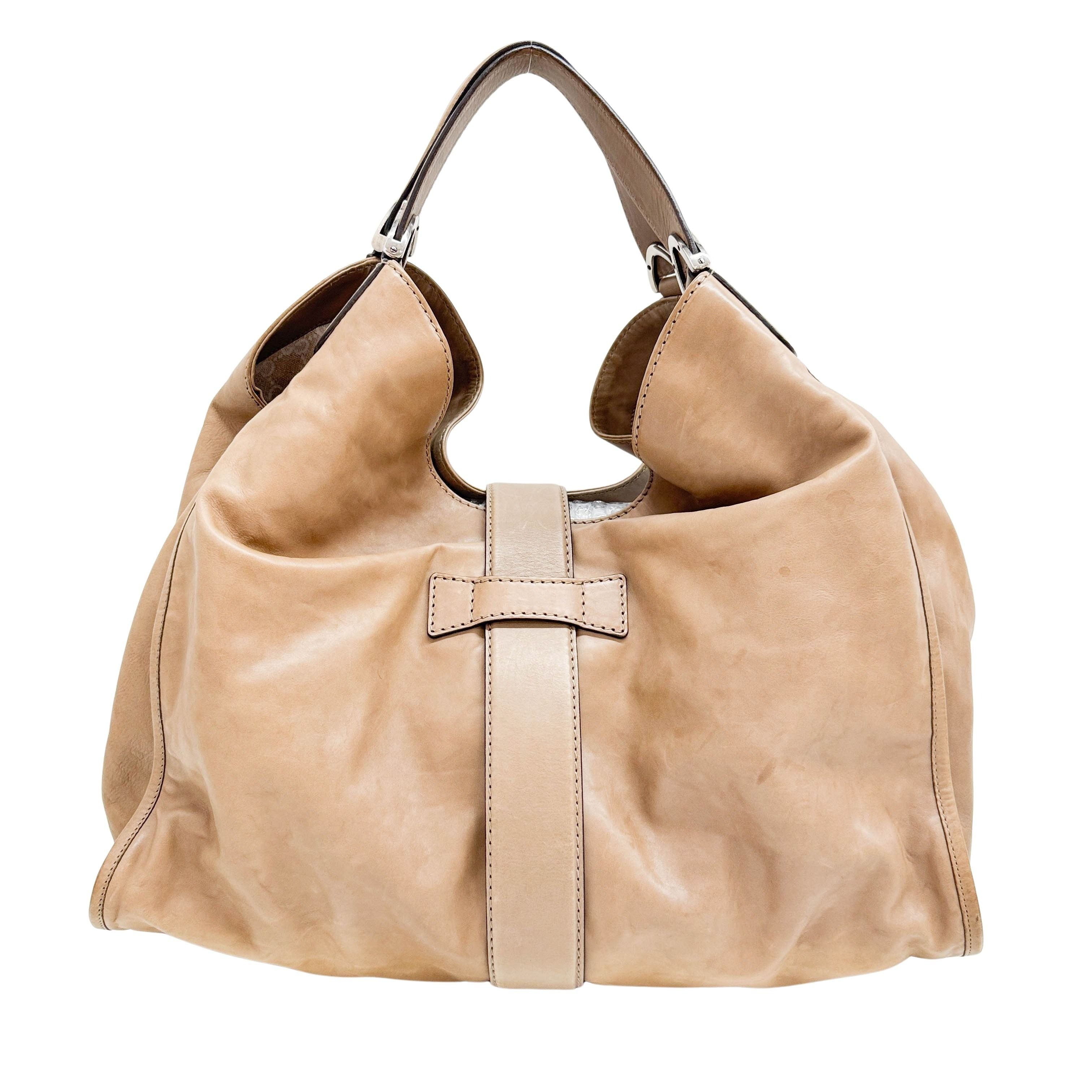 Stirrup Brown Leather Shoulder Bag