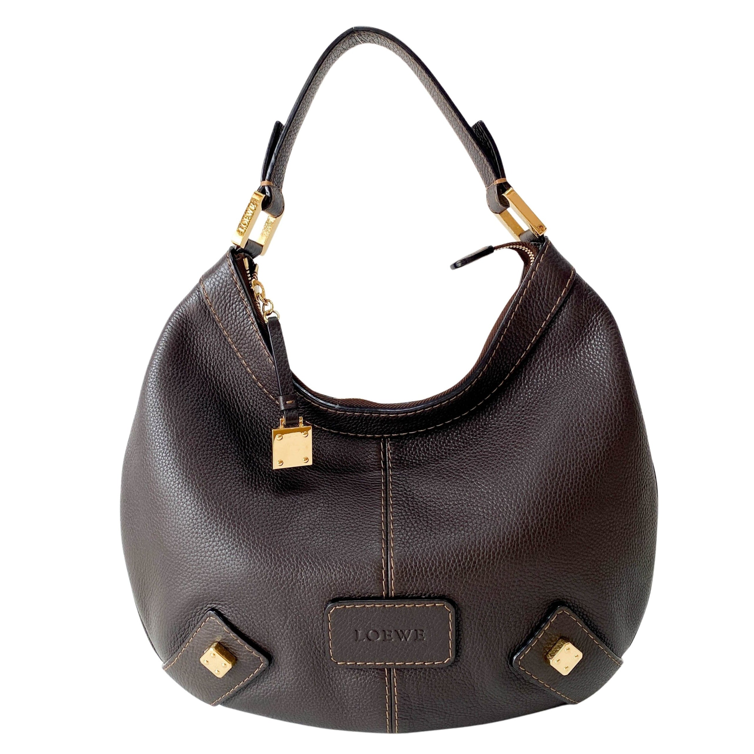 Brown Leather Hobo Shoulder Bag