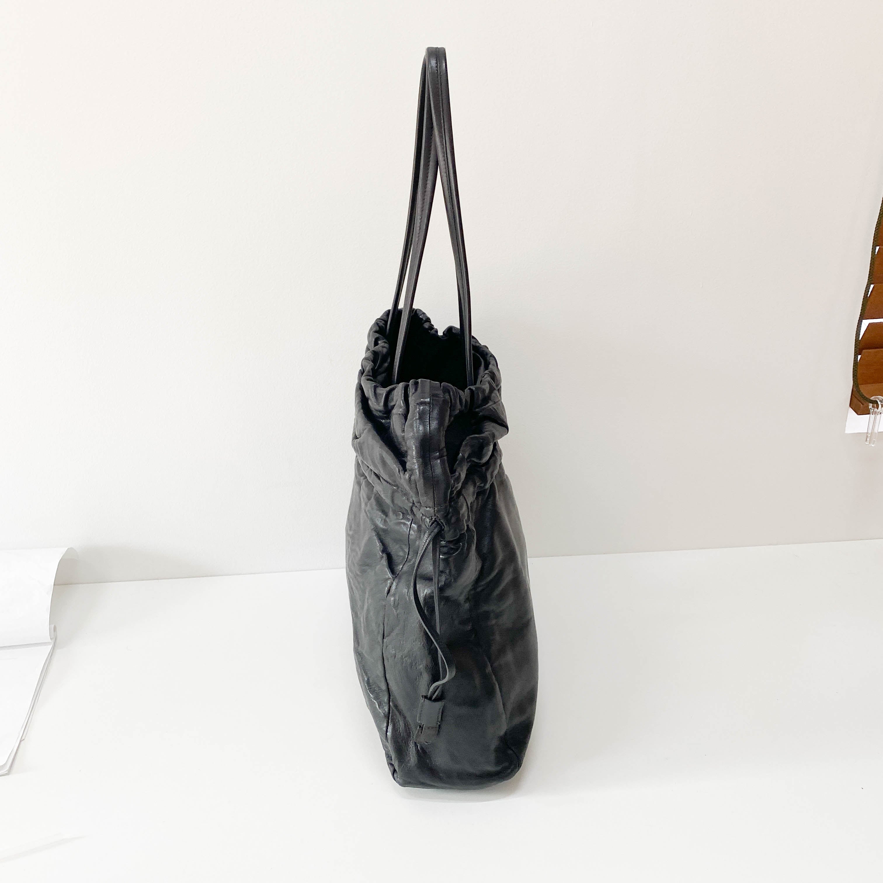 Black Leather Tote Bag