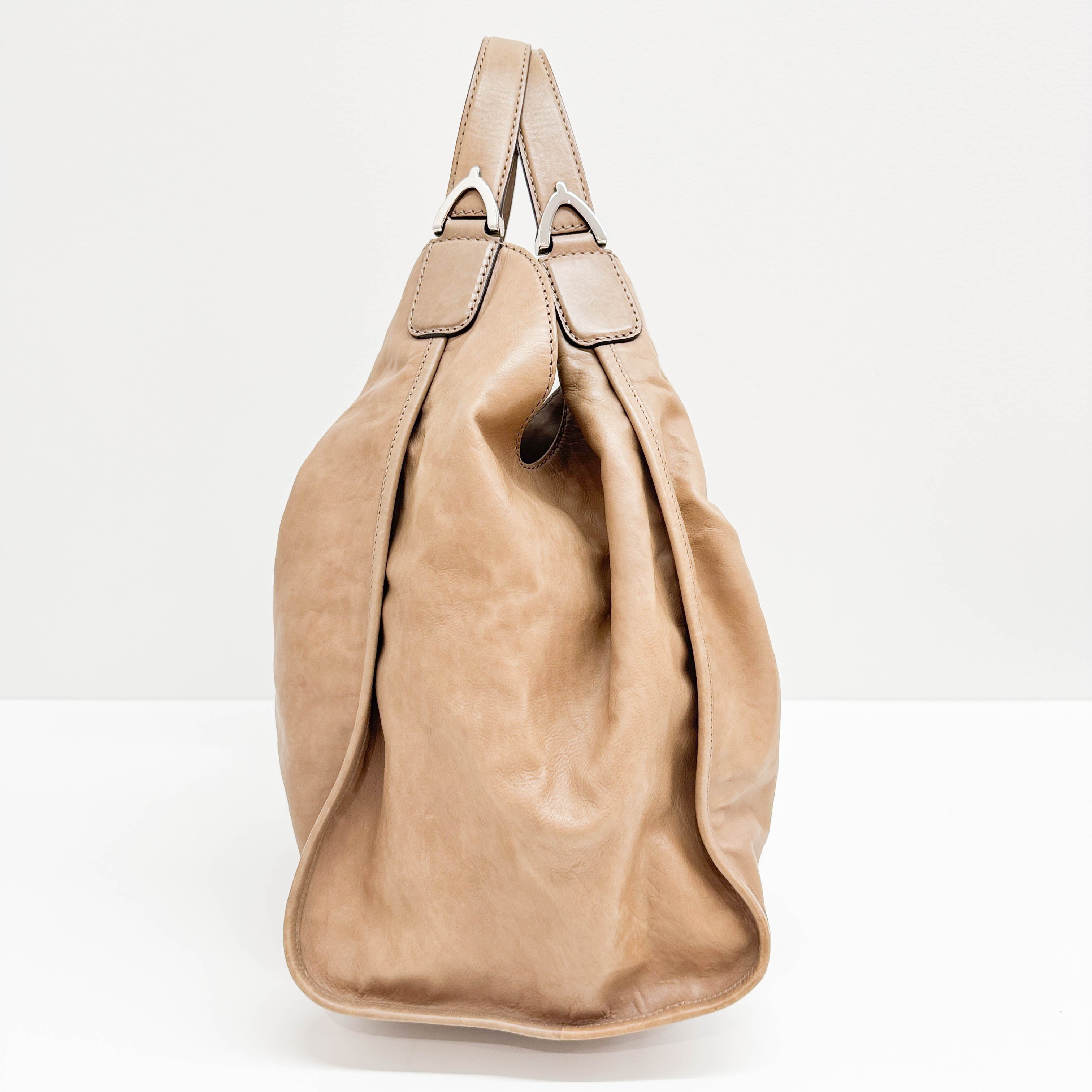 Stirrup Brown Leather Shoulder Bag