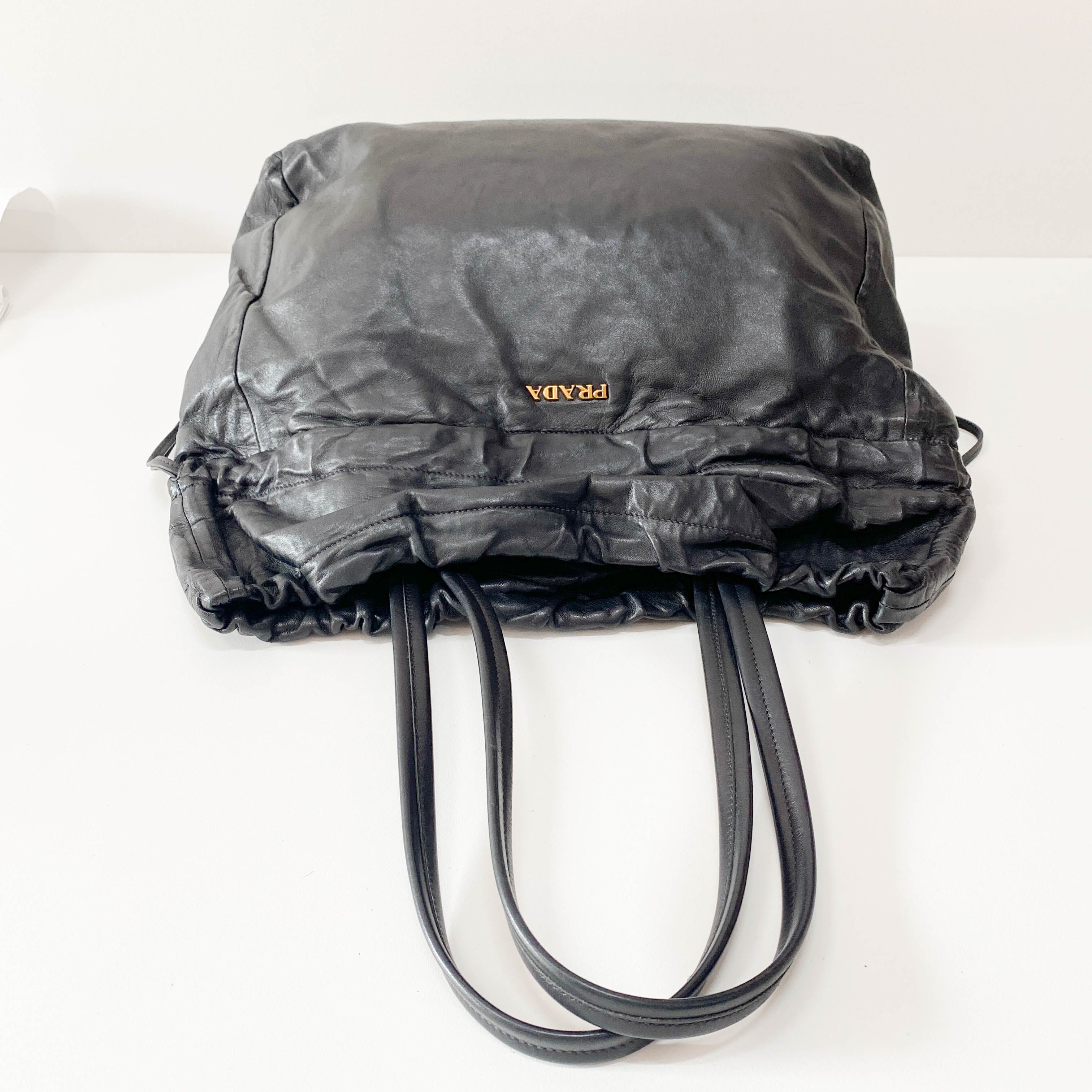 Black Leather Tote Bag