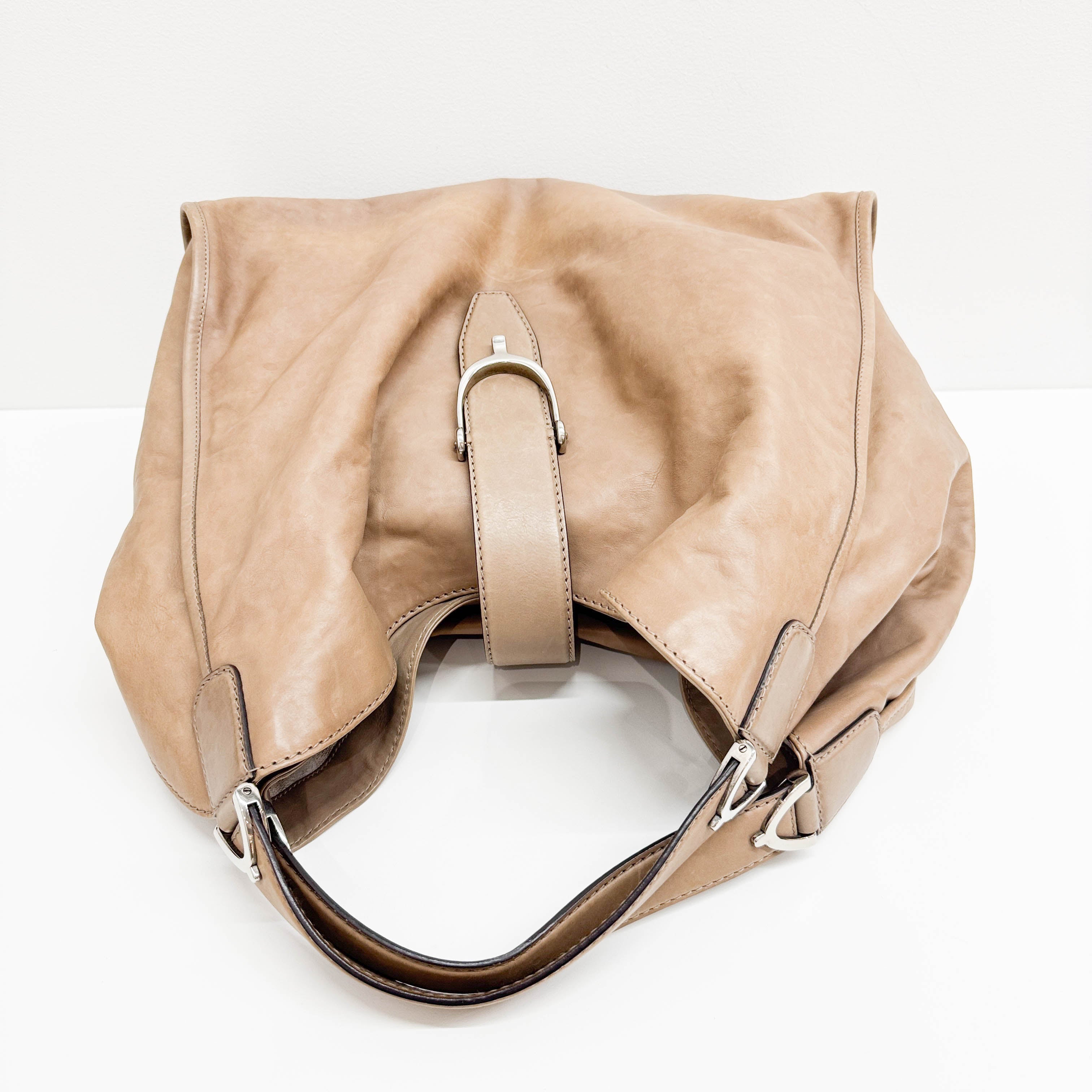 Stirrup Brown Leather Shoulder Bag