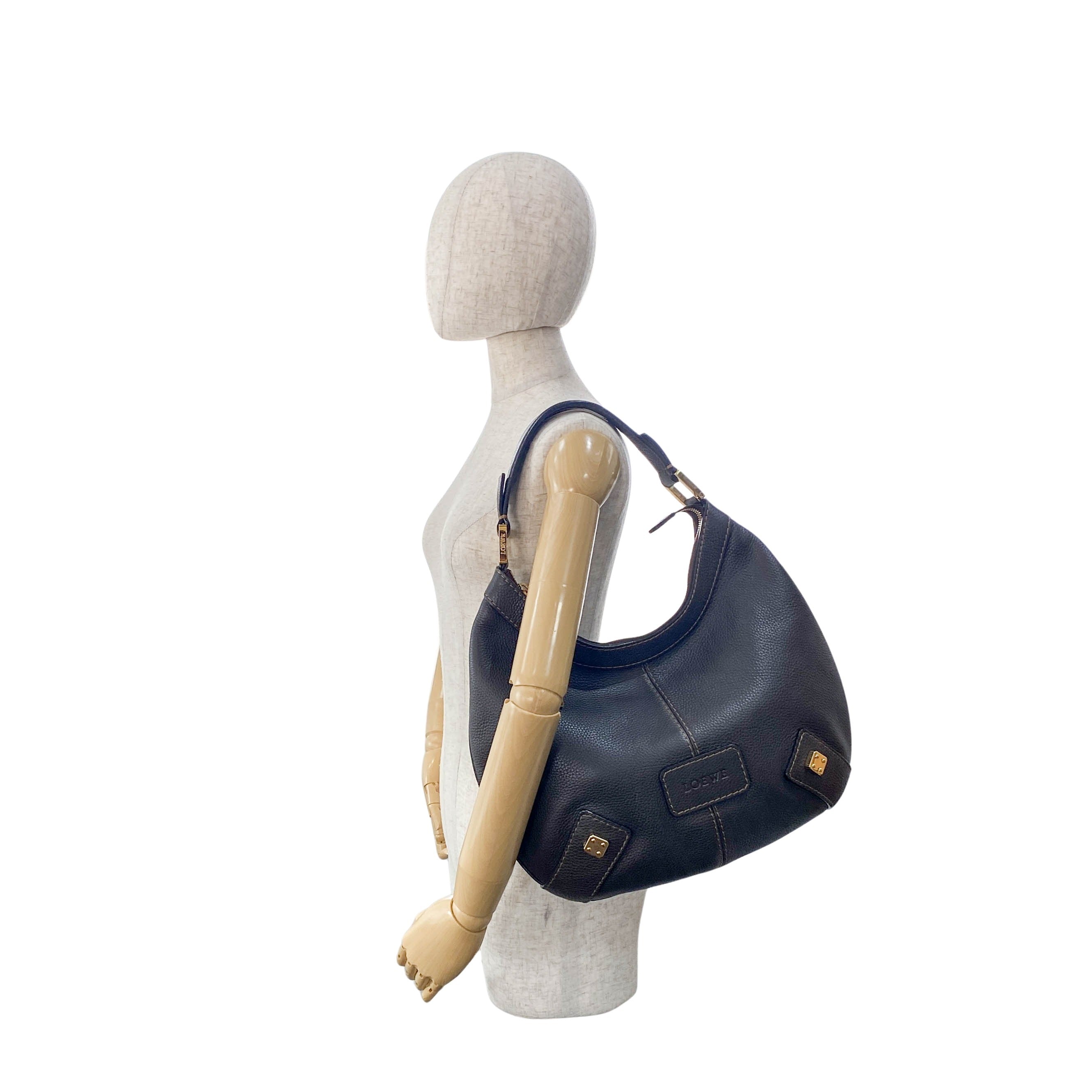 Brown Leather Hobo Shoulder Bag