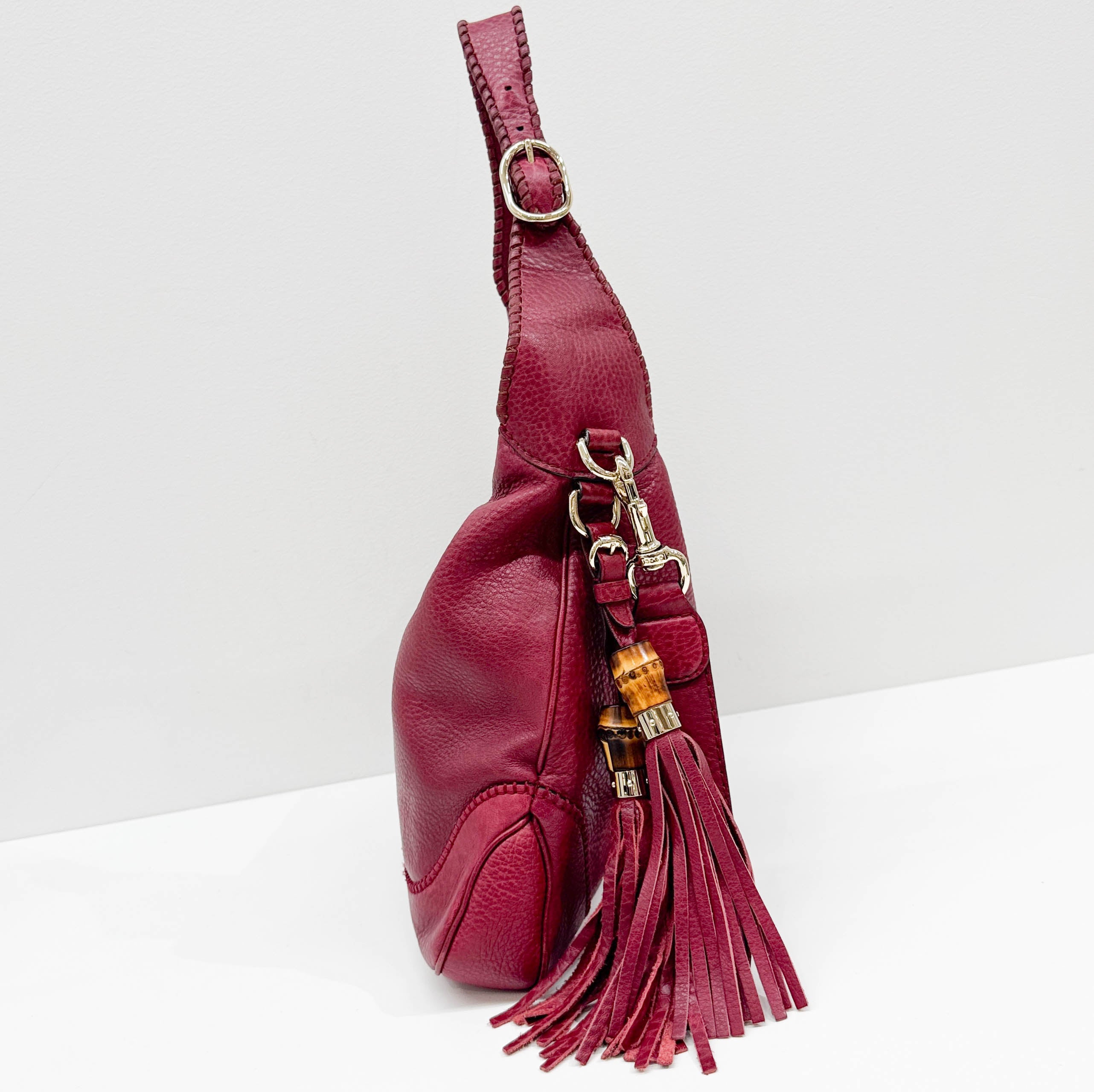 New Jackie Cherry Leather Two Way Bag