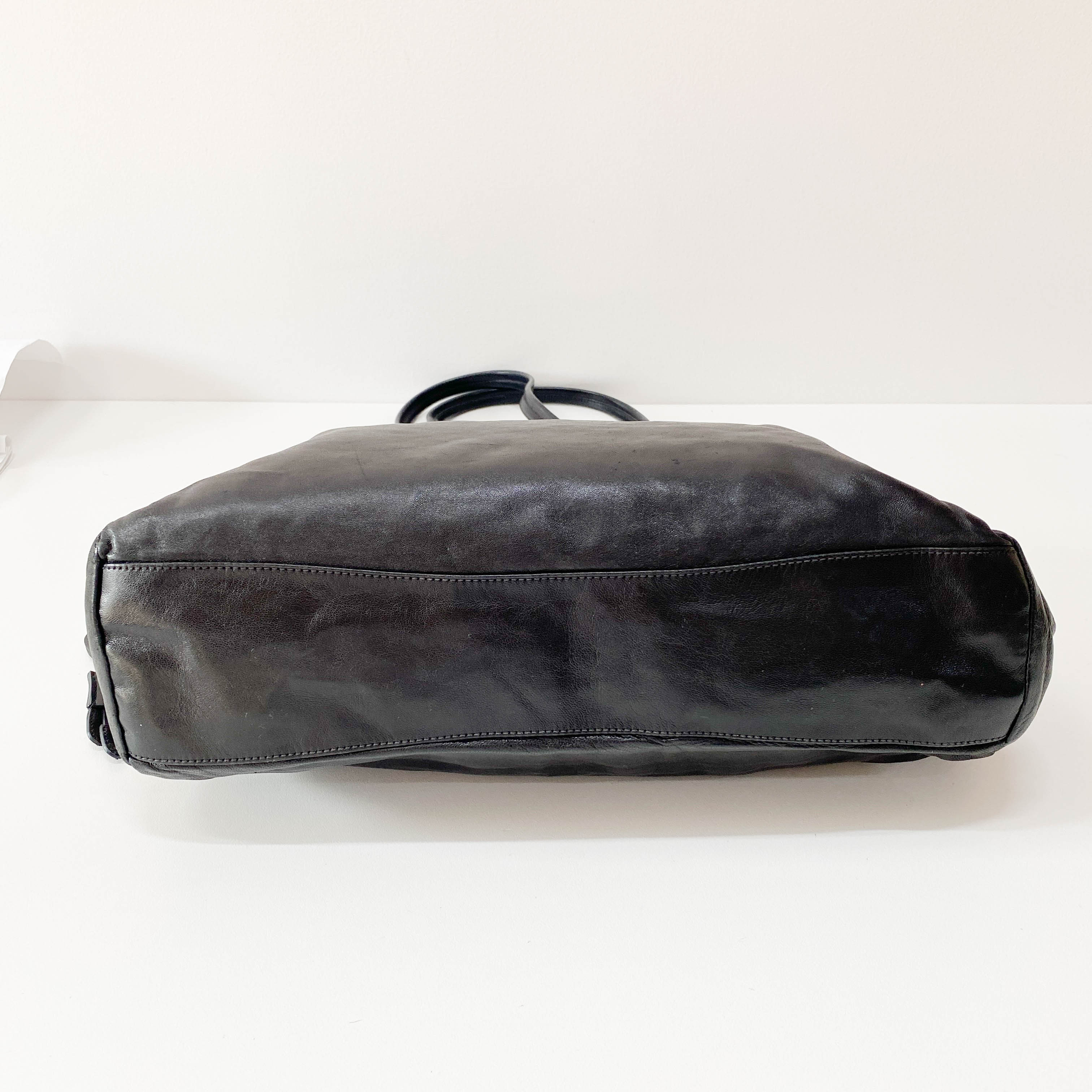 Black Leather Tote Bag