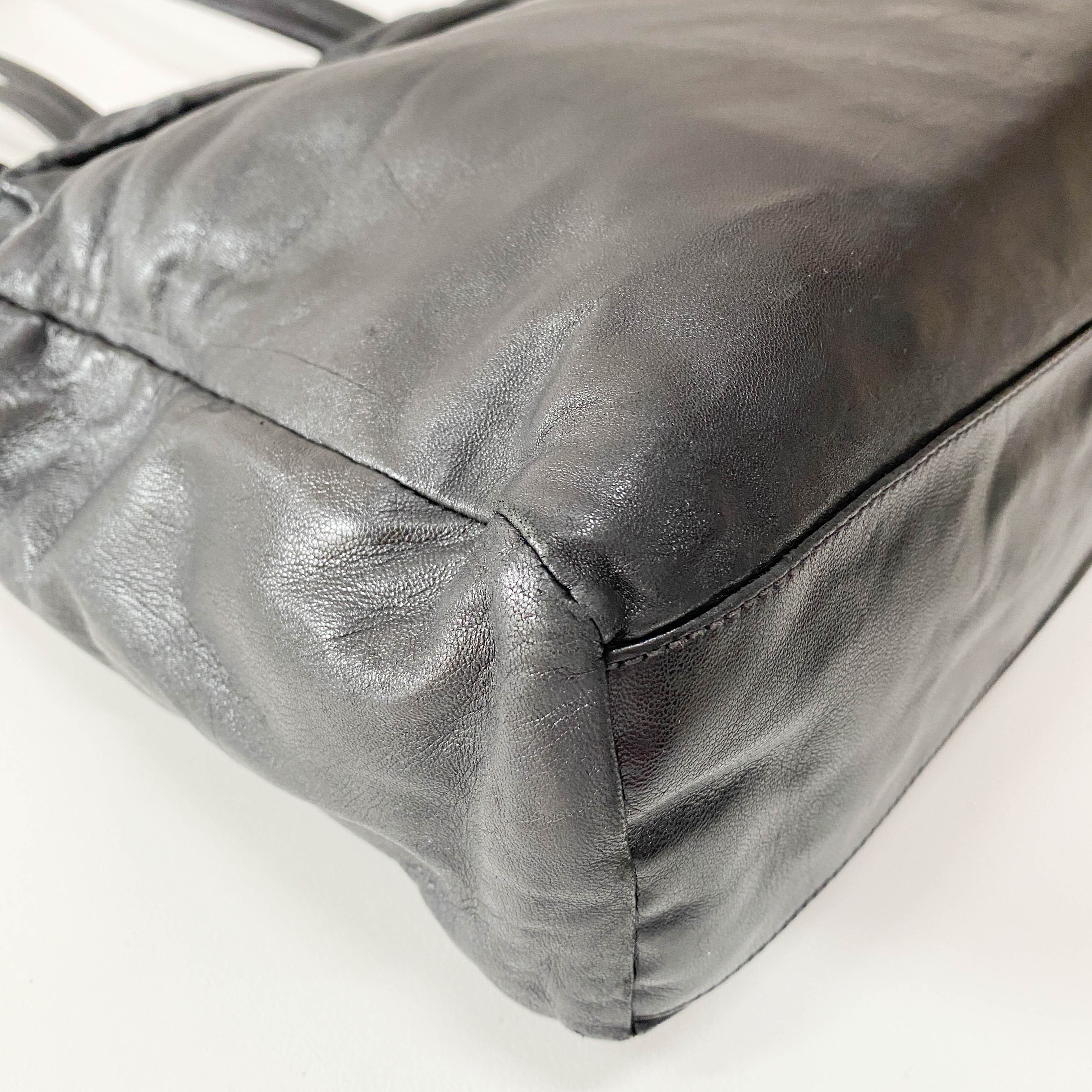 Black Leather Tote Bag