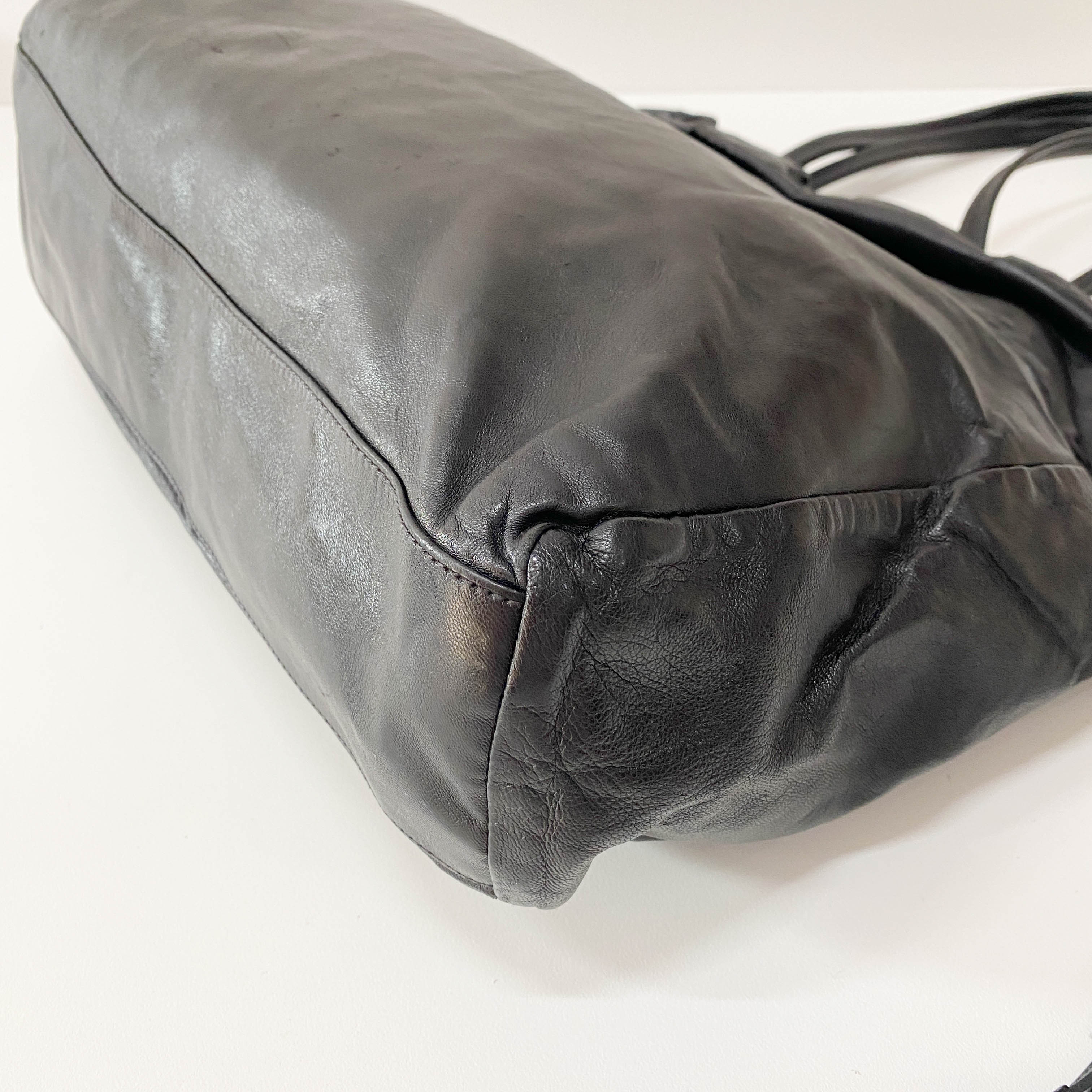 Black Leather Tote Bag