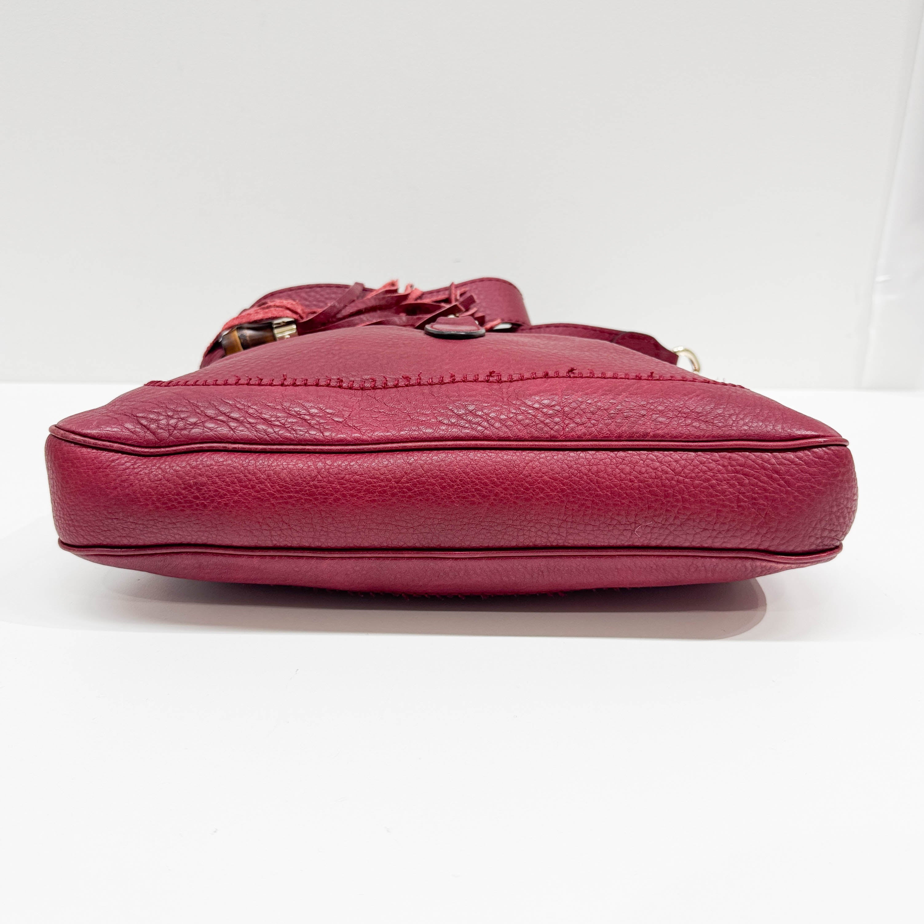 New Jackie Cherry Leather Two Way Bag