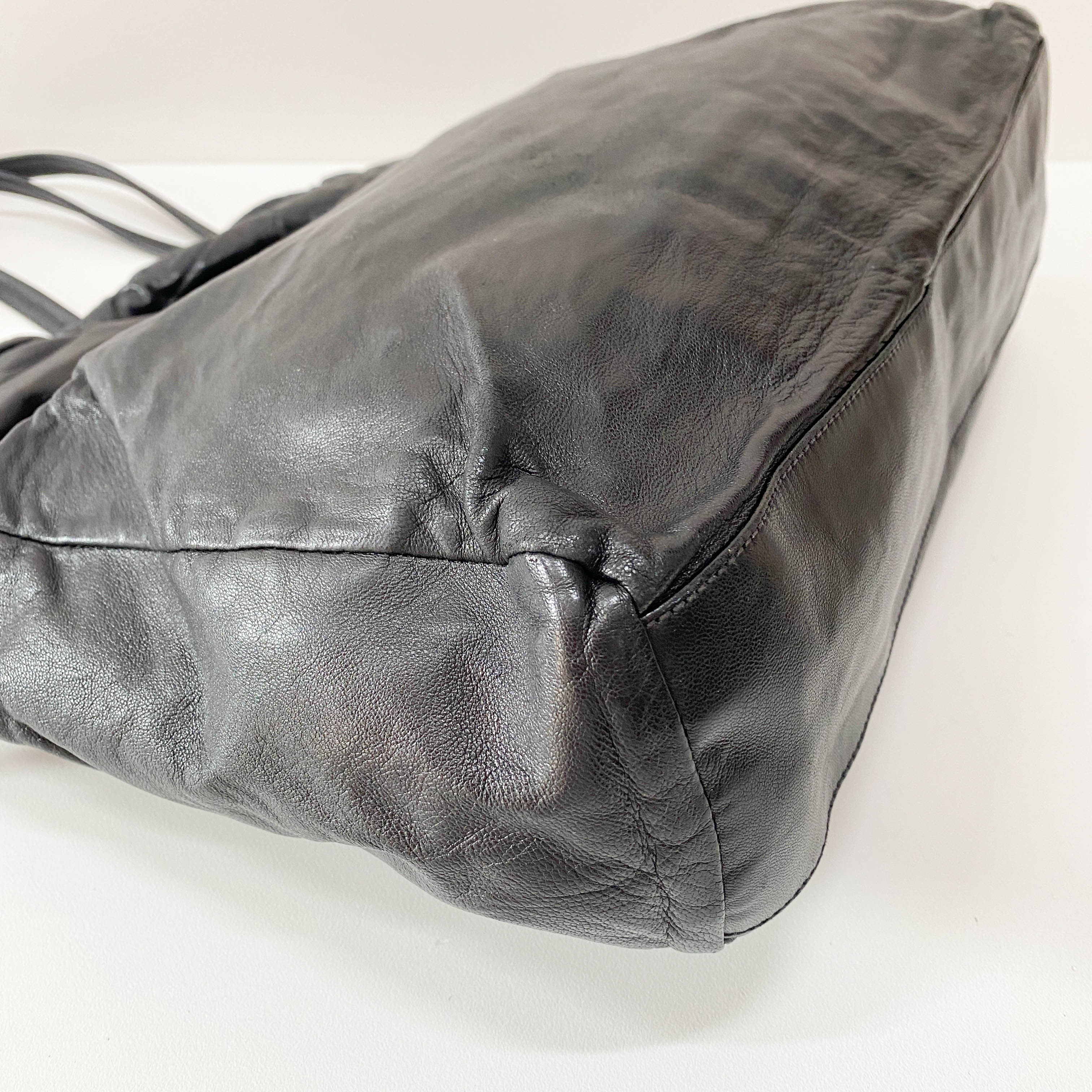 Black Leather Tote Bag