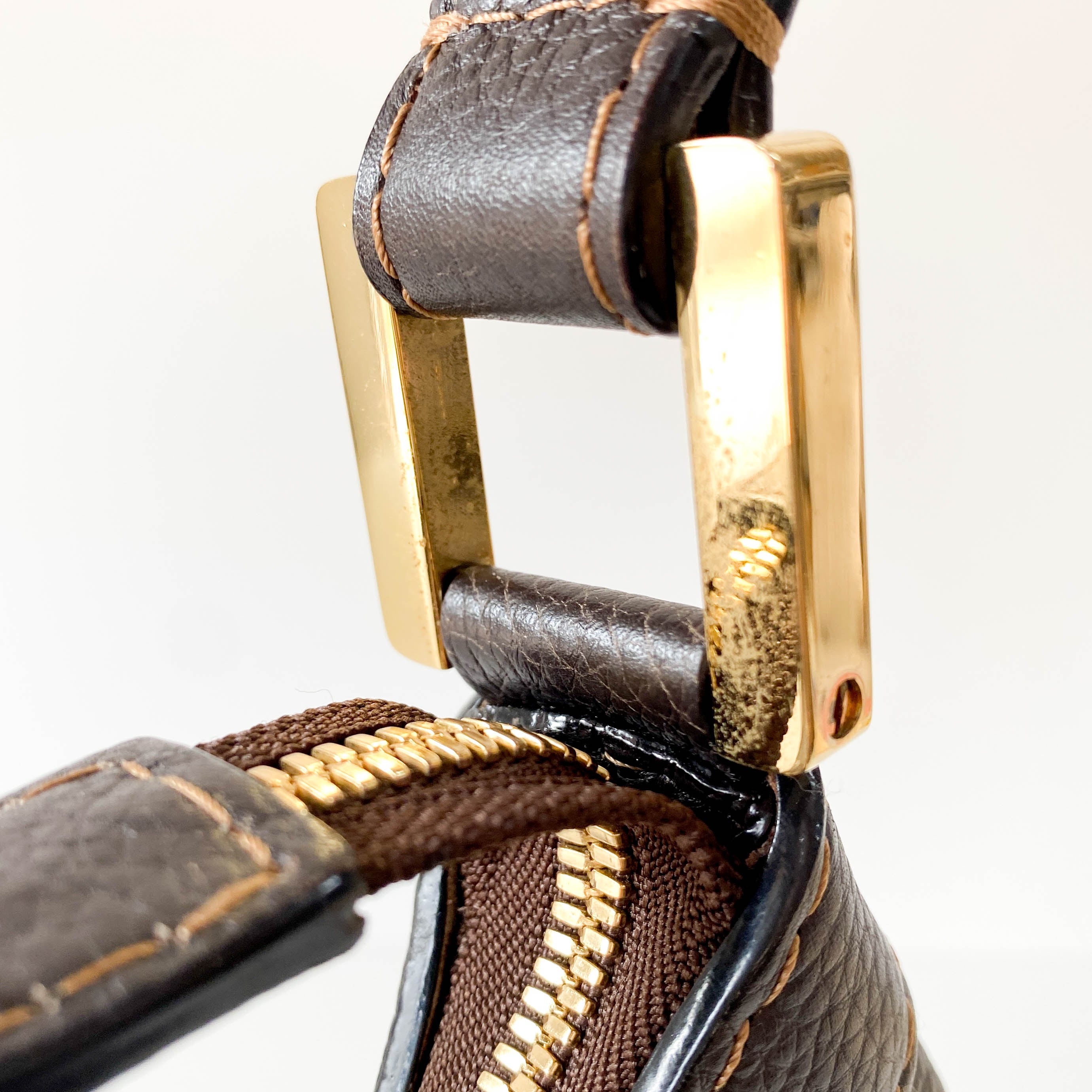 Brown Leather Hobo Shoulder Bag