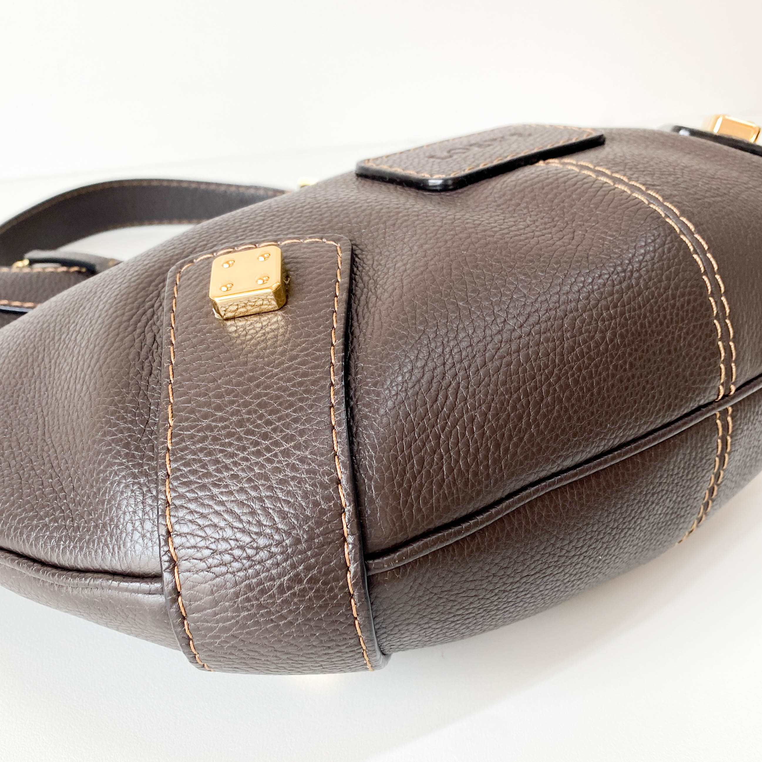Brown Leather Hobo Shoulder Bag
