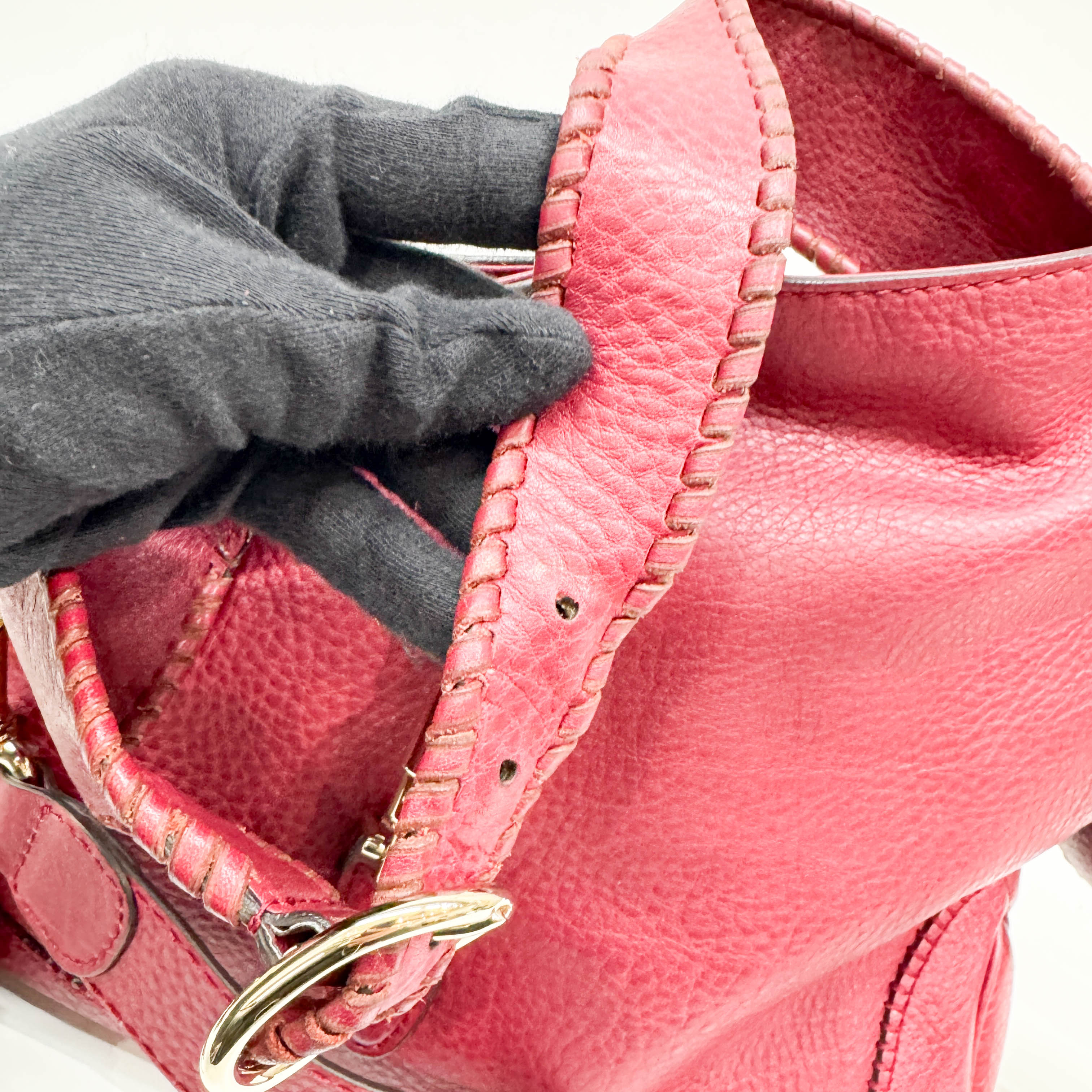 New Jackie Cherry Leather Two Way Bag