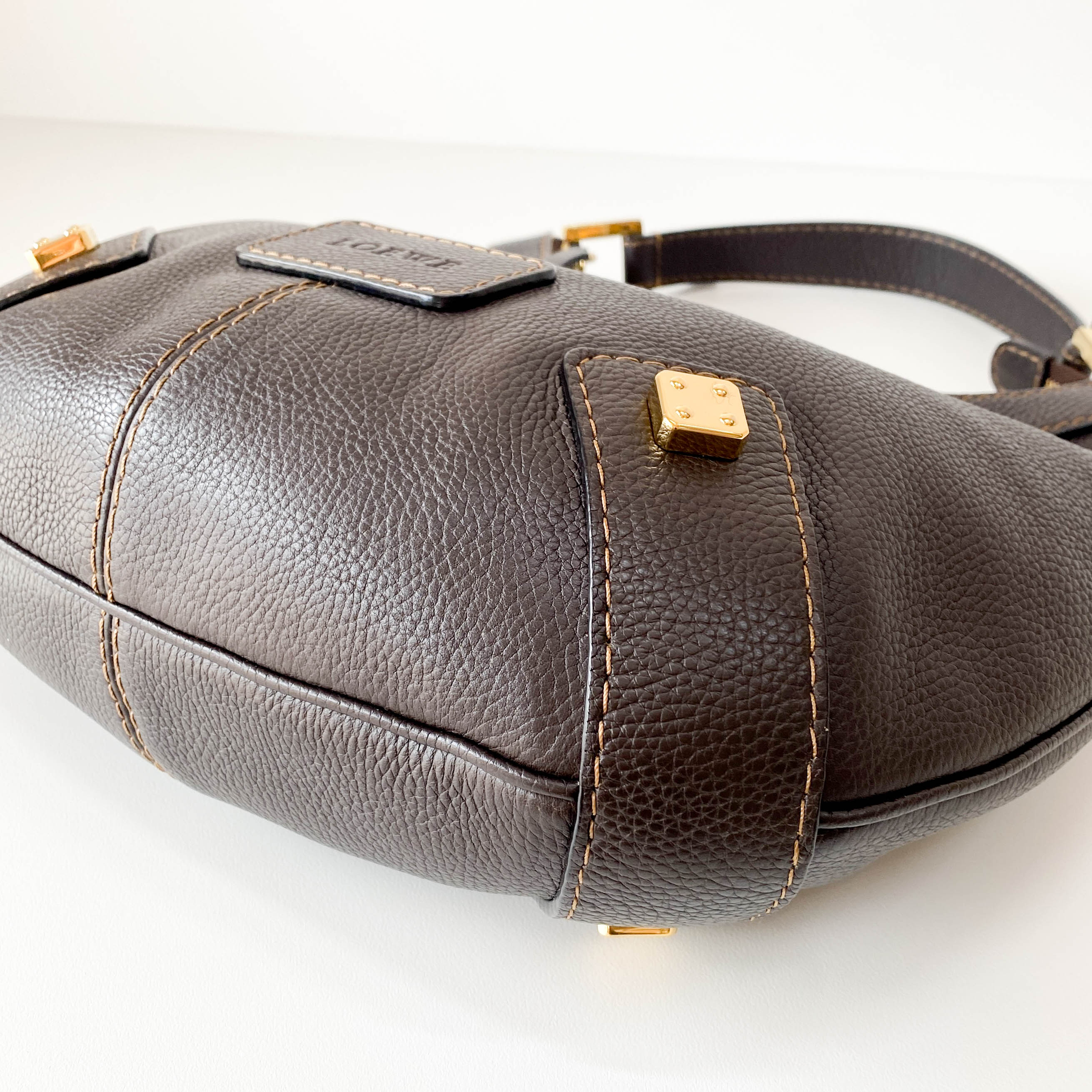 Brown Leather Hobo Shoulder Bag