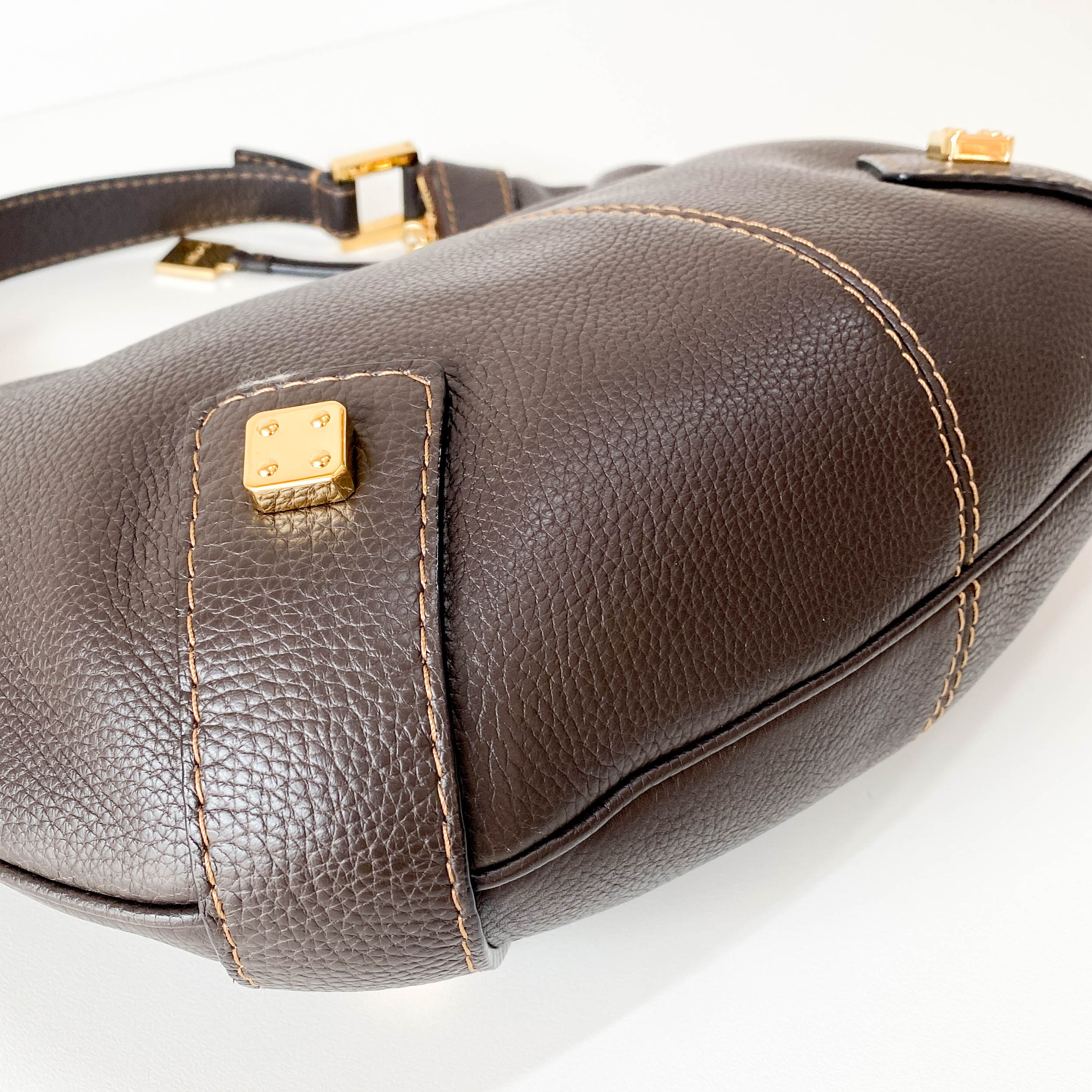 Brown Leather Hobo Shoulder Bag