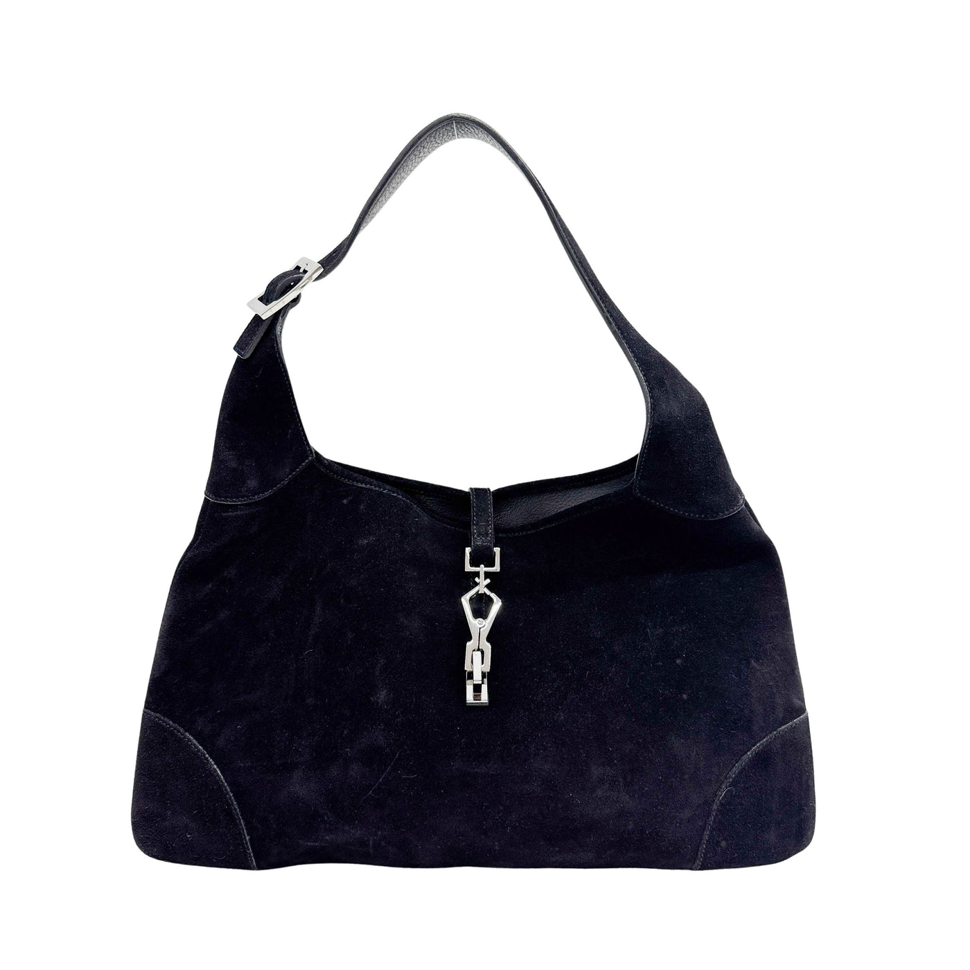 Jackie Black Suede Shoulder Bag