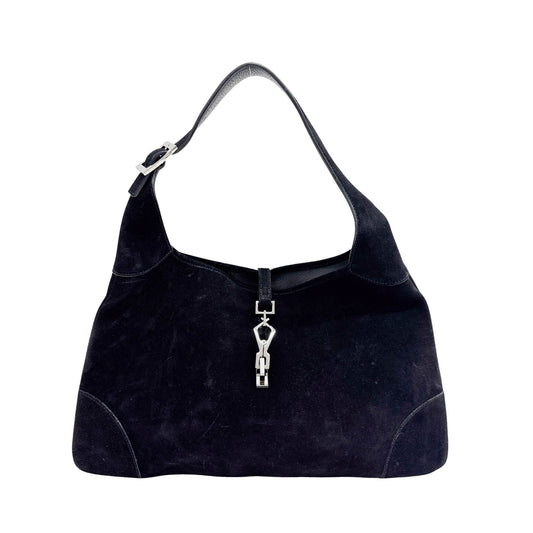 Jackie Black Suede Shoulder Bag