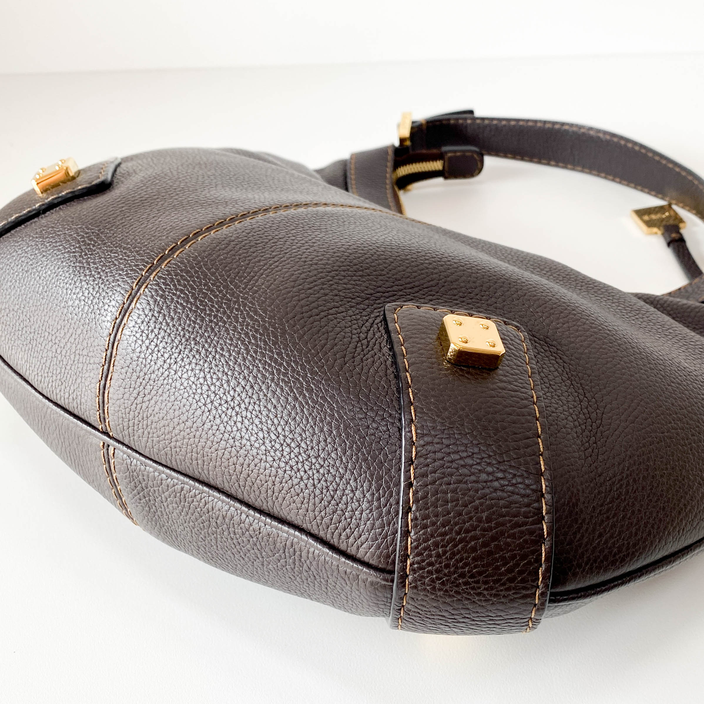 Brown Leather Hobo Shoulder Bag