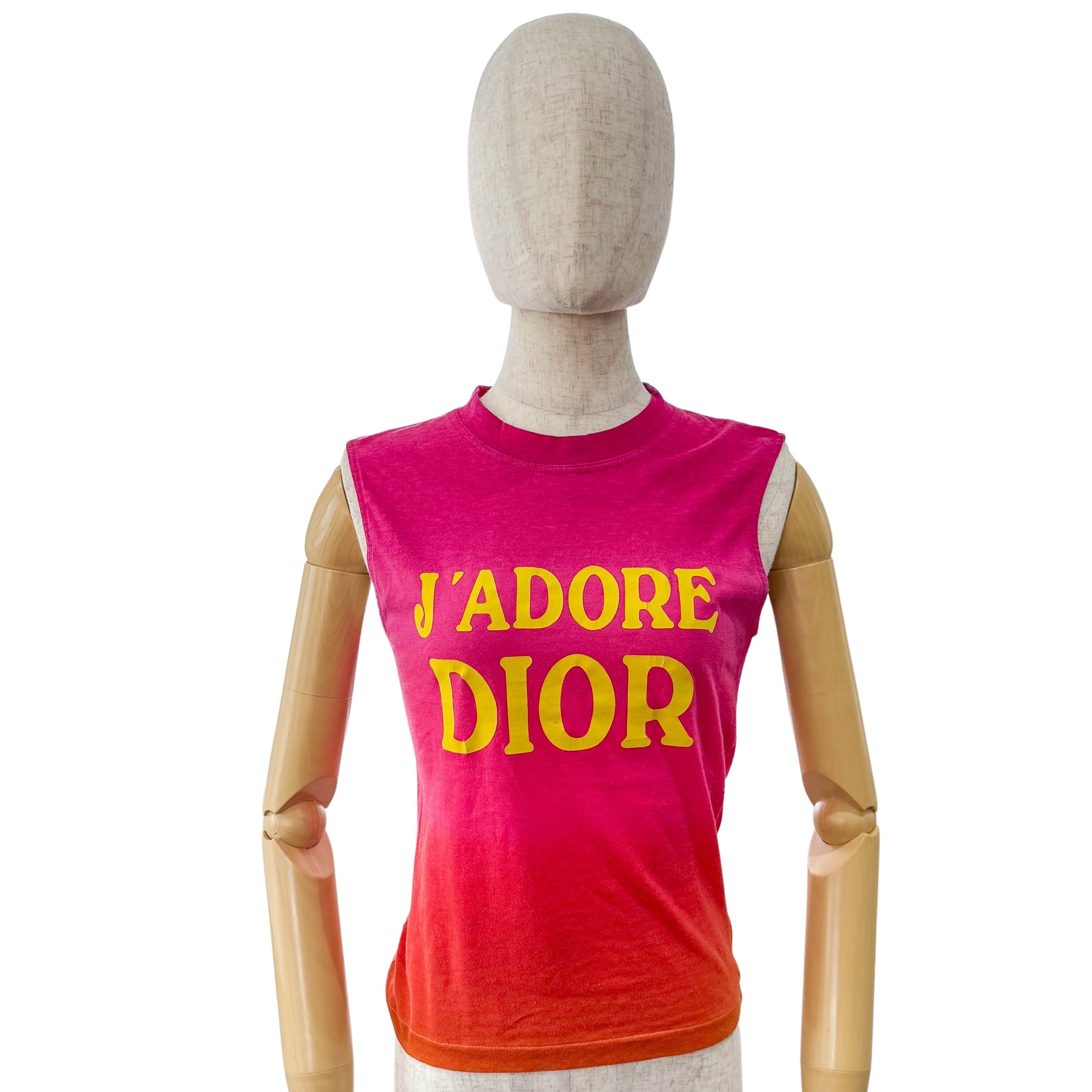 J'Adore Dior Size 6 Multi-colour Cotton Tank Top