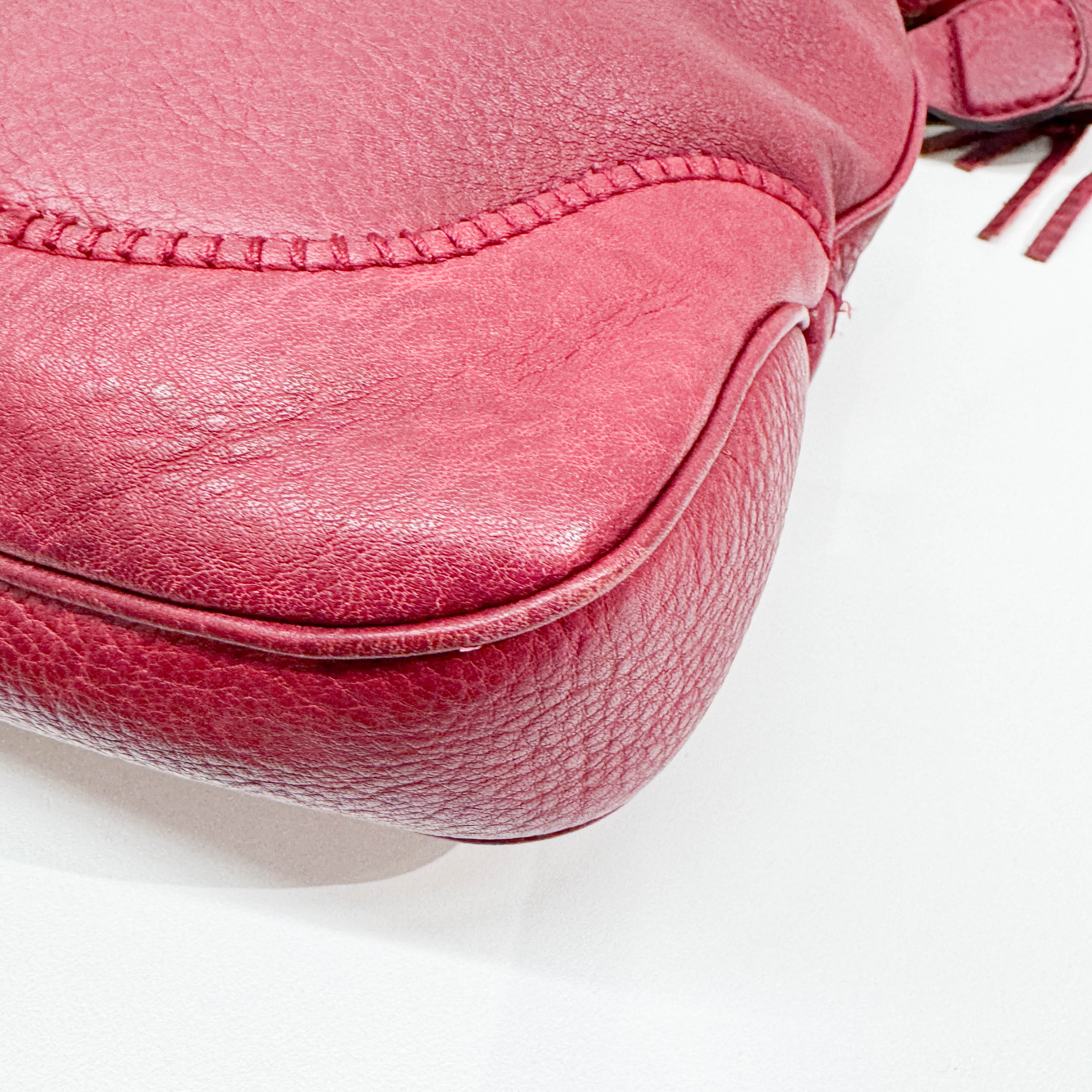 New Jackie Cherry Leather Two Way Bag