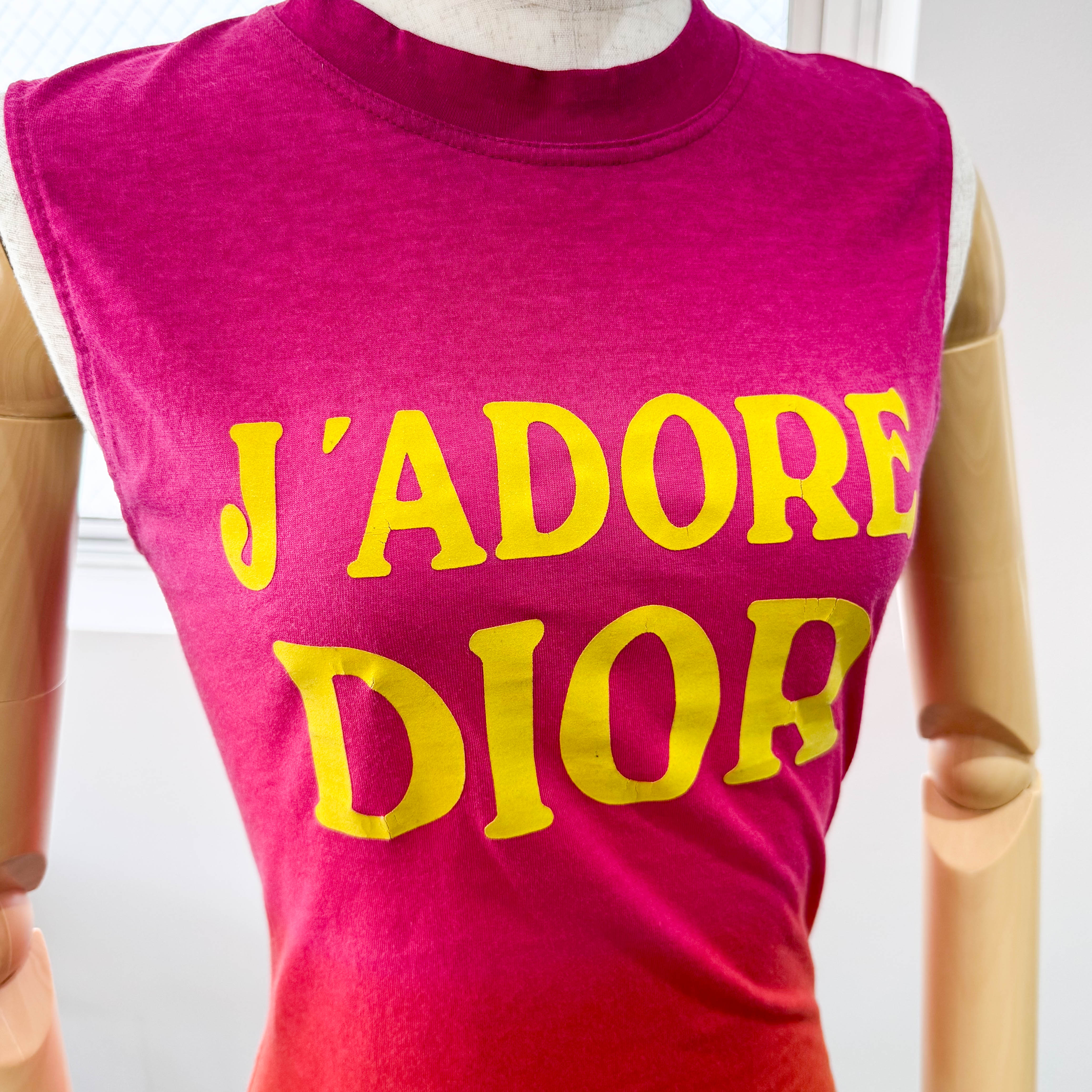 J'Adore Dior Size 6 Multi-colour Cotton Tank Top