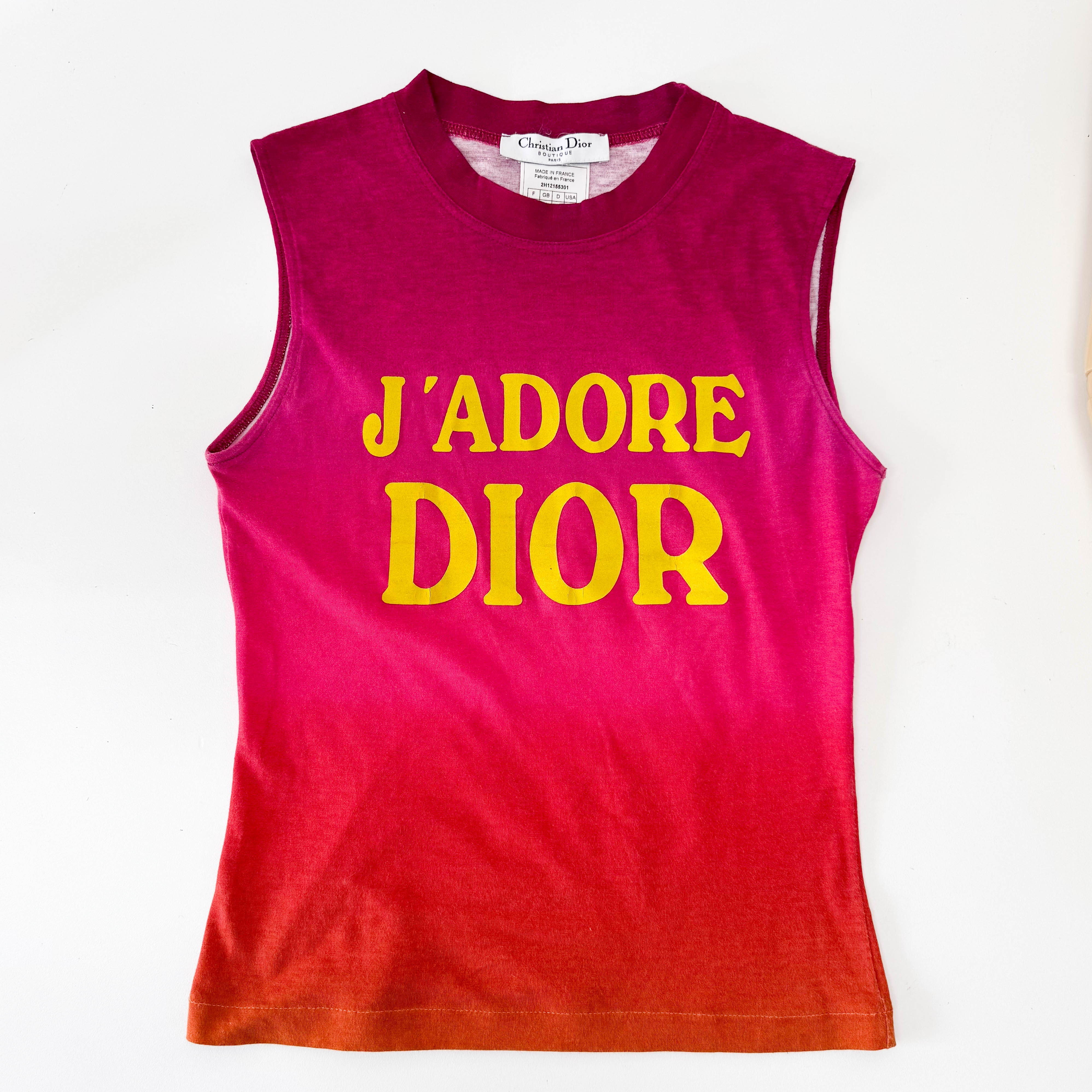 J'Adore Dior Size 6 Multi-colour Cotton Tank Top