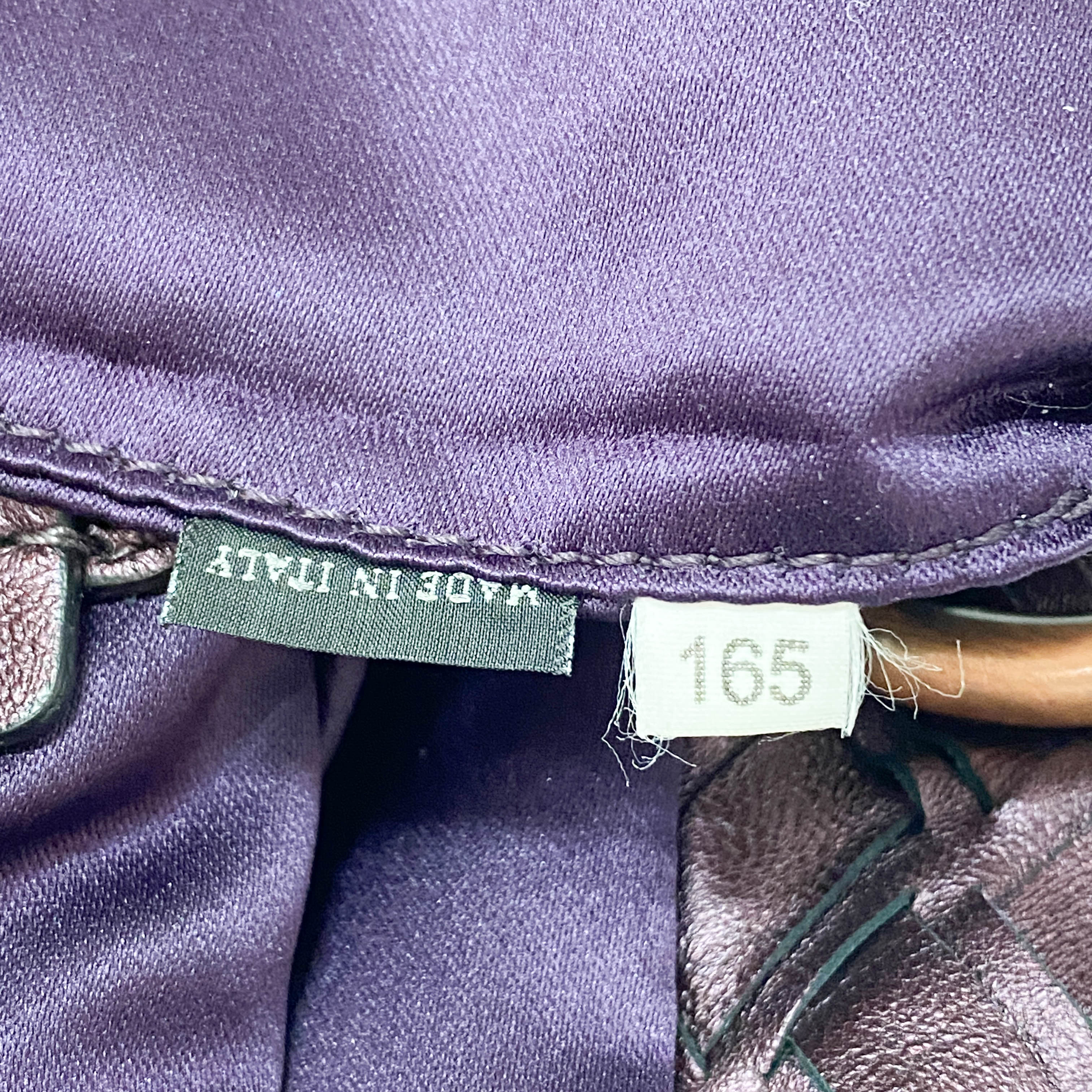 Metallic Purple Leather Large Shoulder Bag