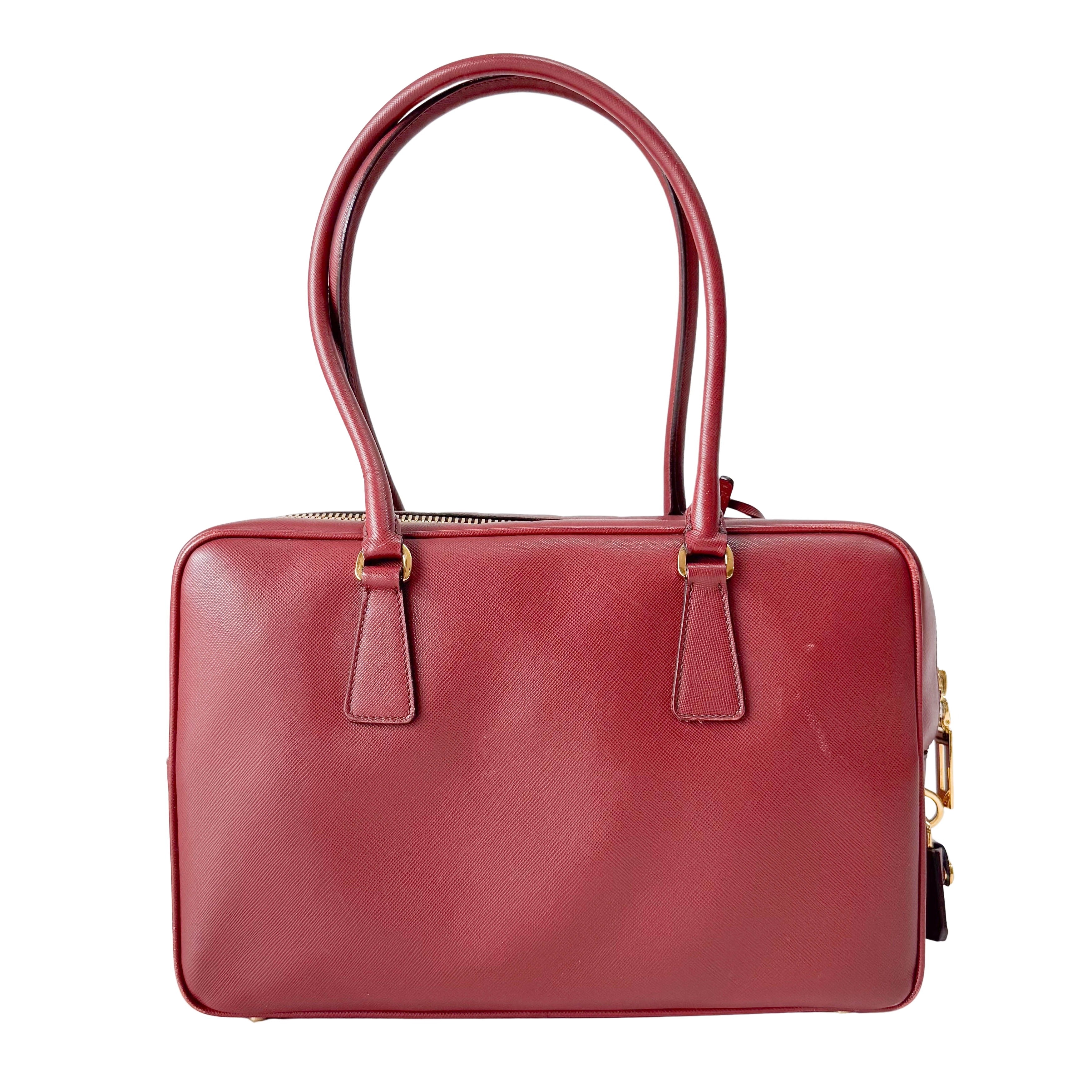 Red Saffiano Leather Bag
