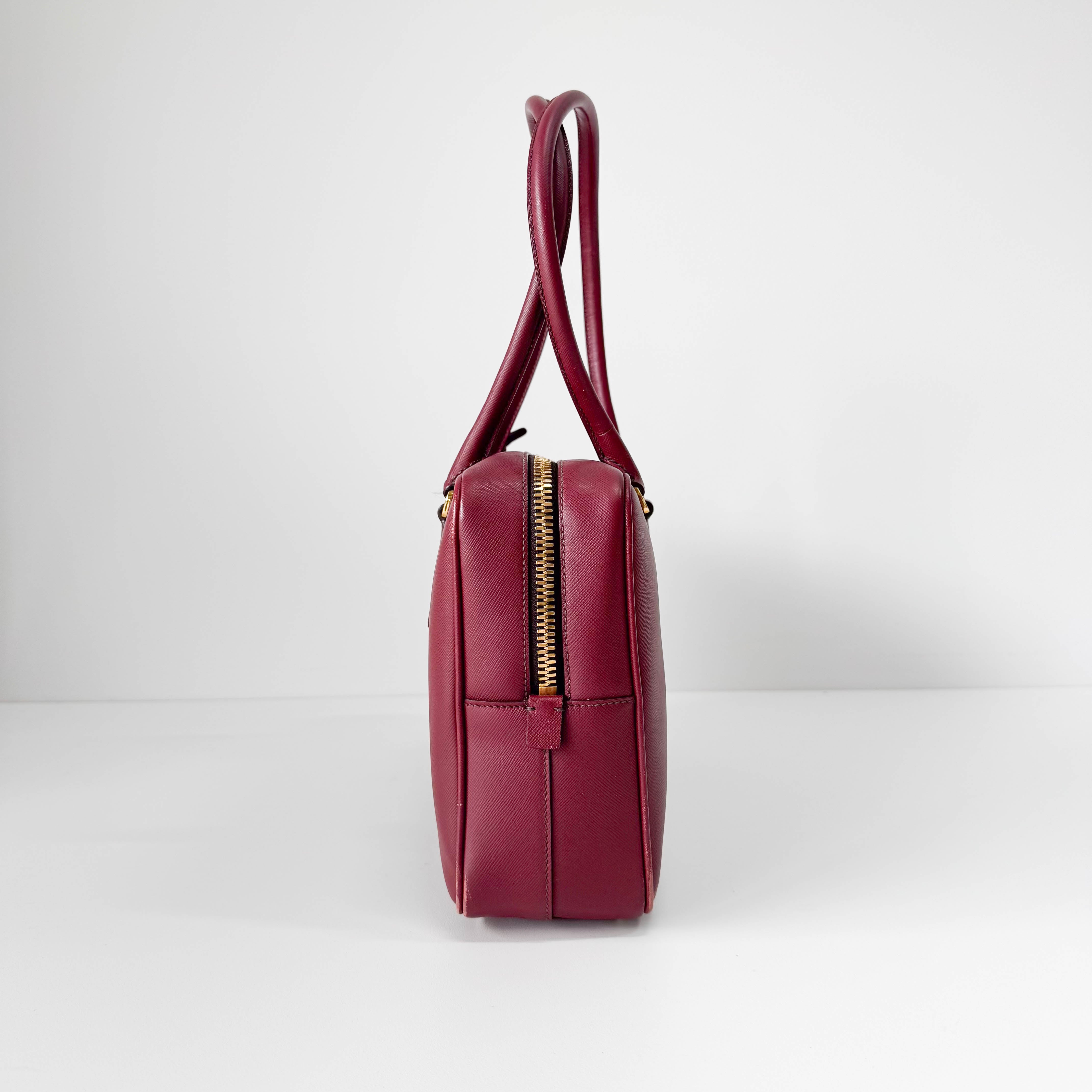 Red Saffiano Leather Bag