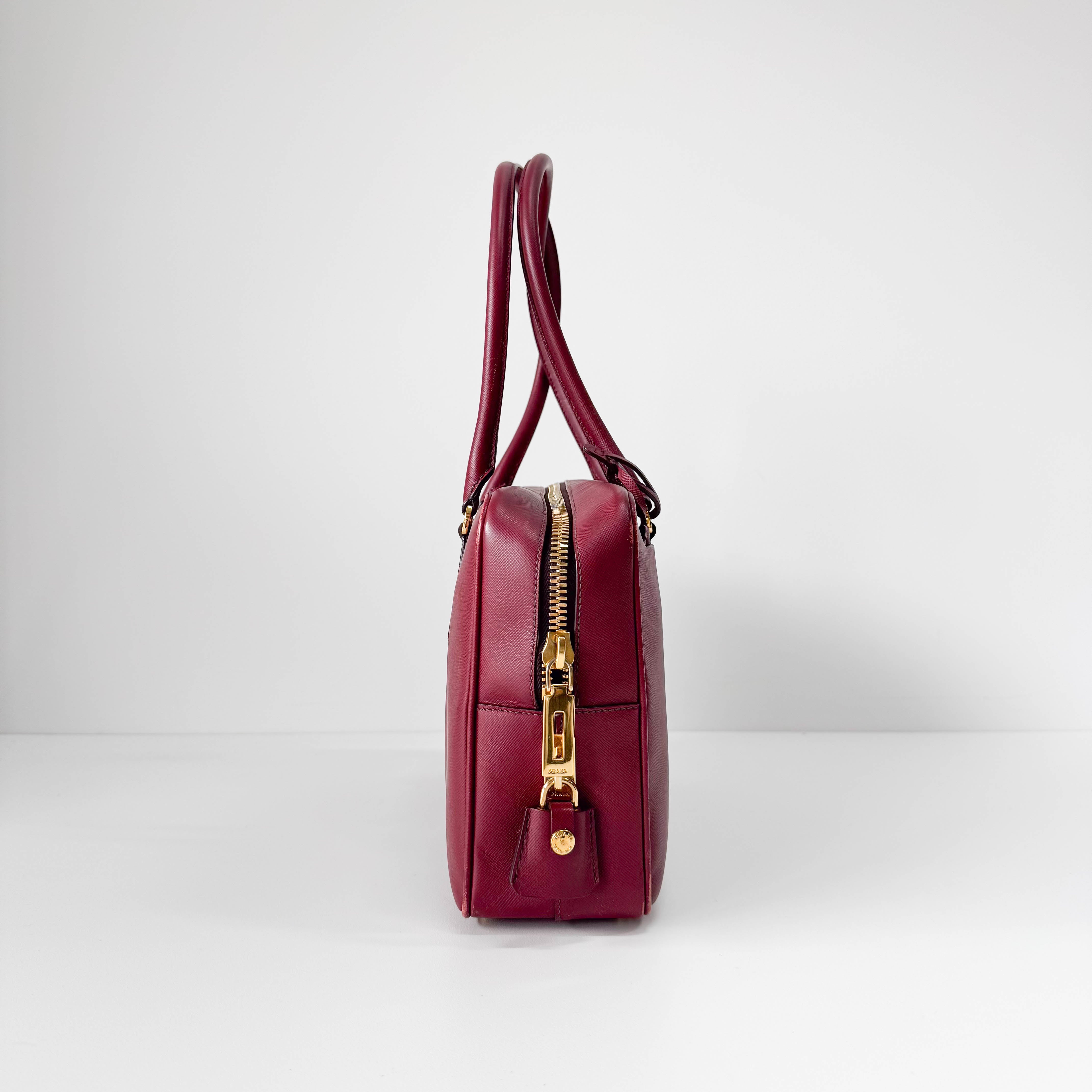 Red Saffiano Leather Bag