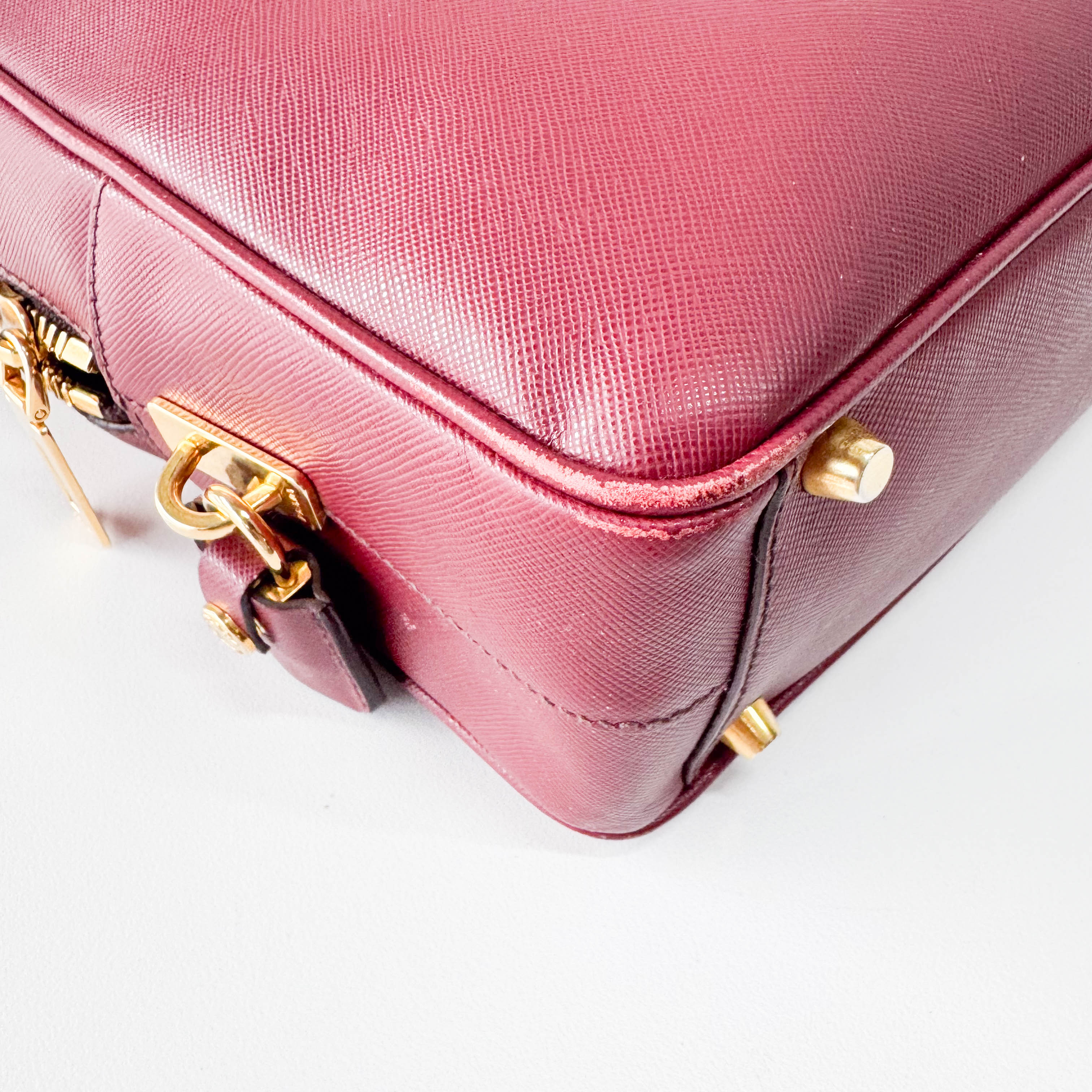 Red Saffiano Leather Bag