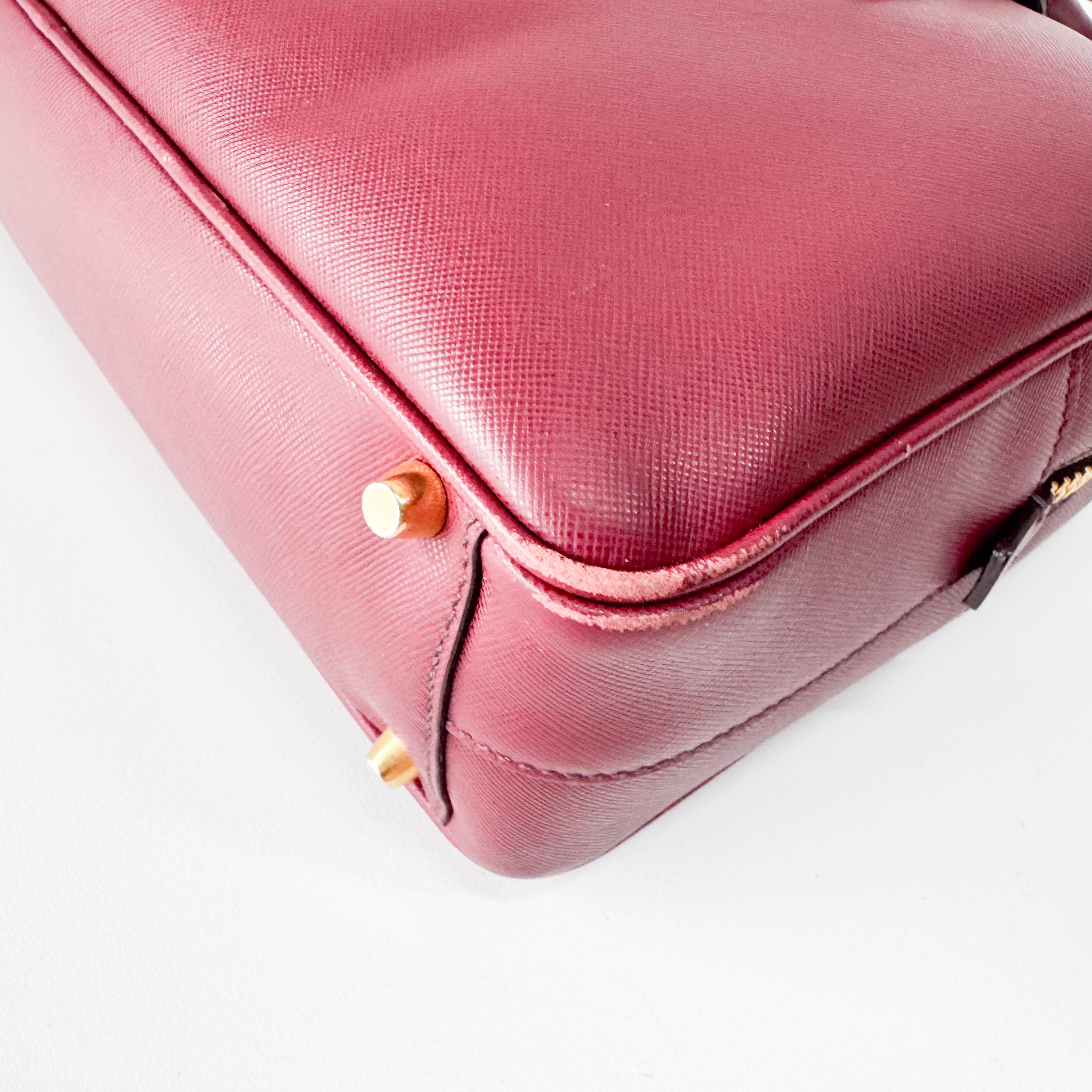 Red Saffiano Leather Bag