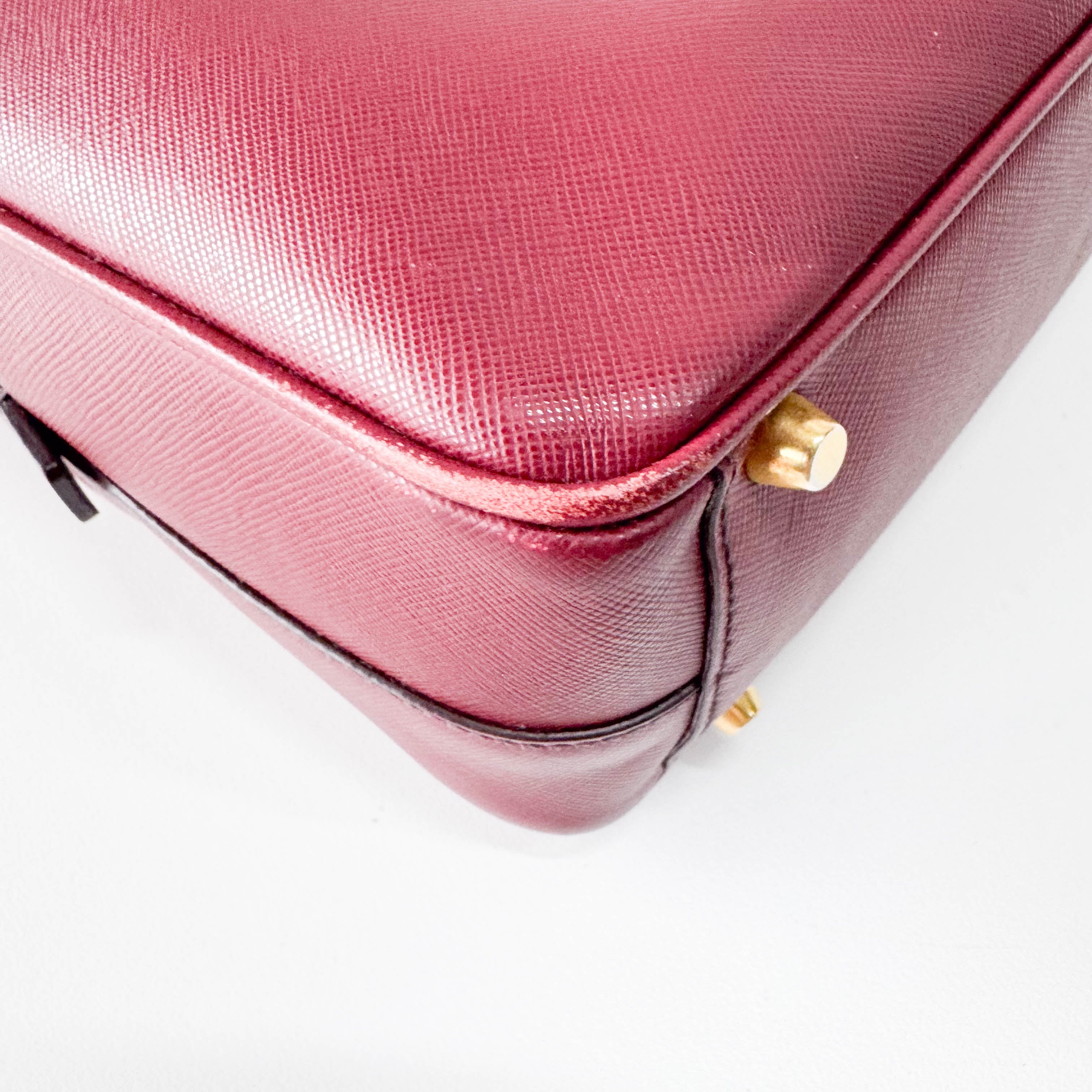 Red Saffiano Leather Bag