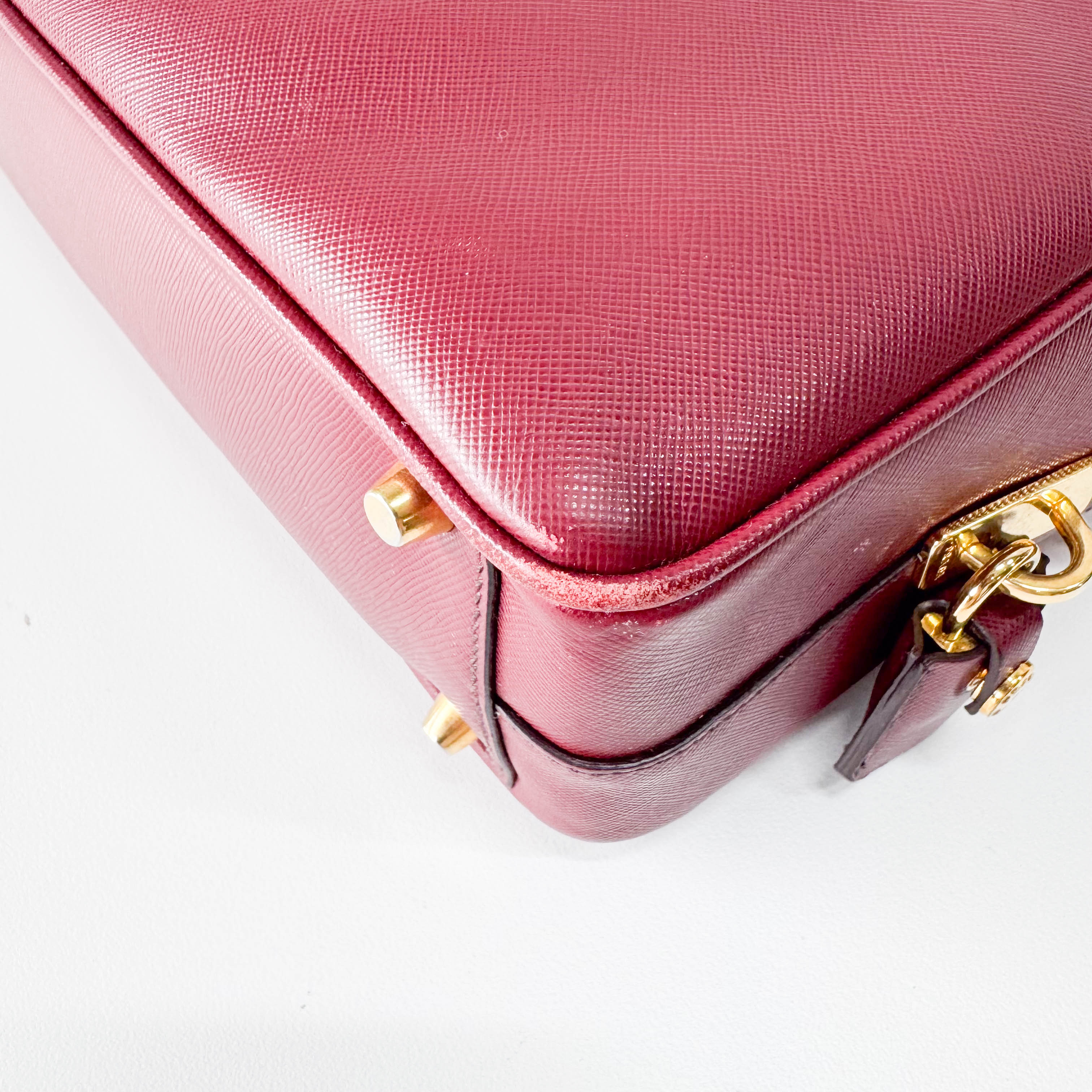 Red Saffiano Leather Bag