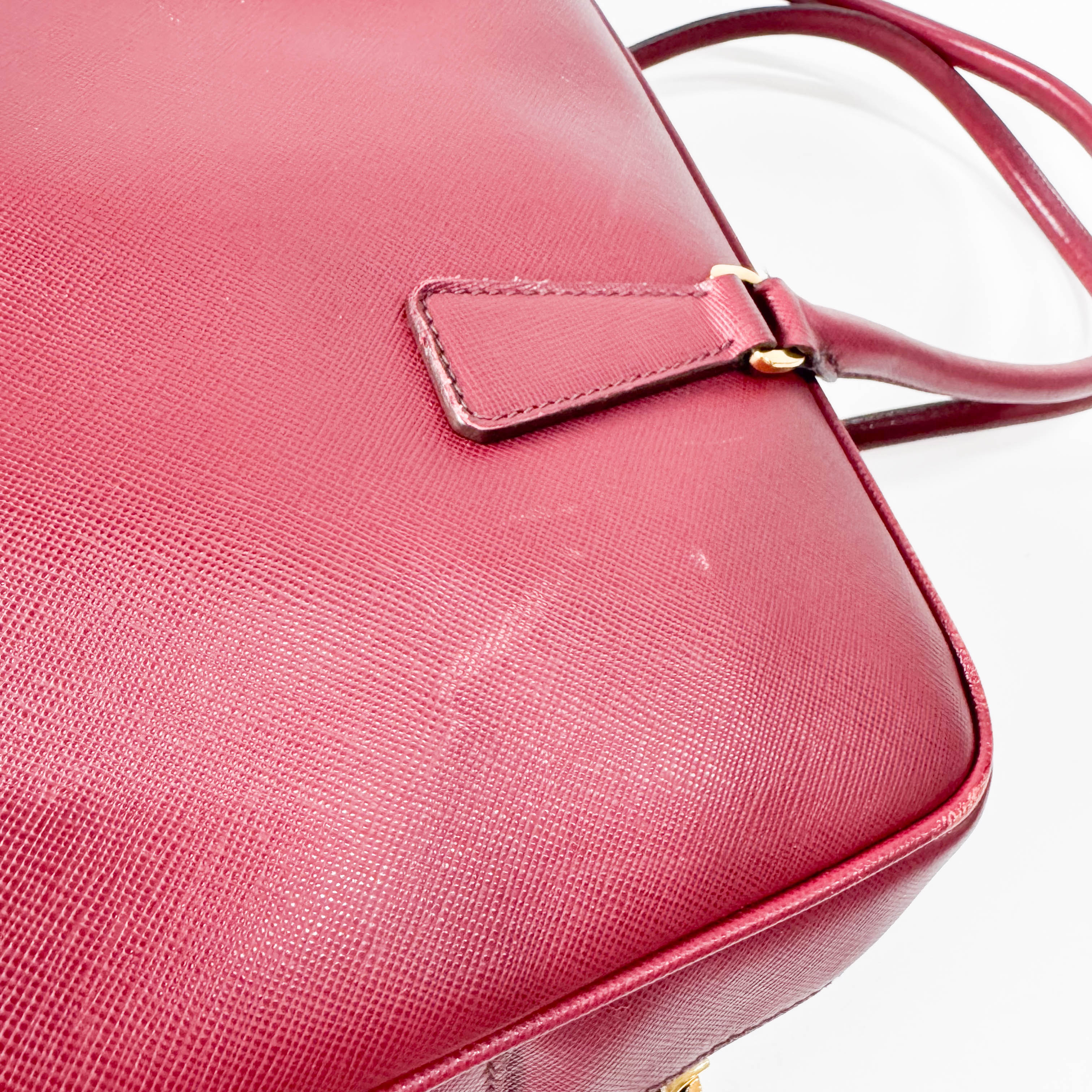 Red Saffiano Leather Bag