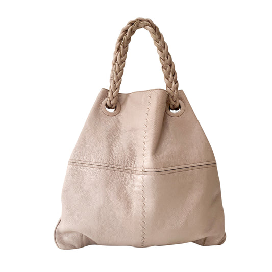 Light Pink Leather Tote Bag