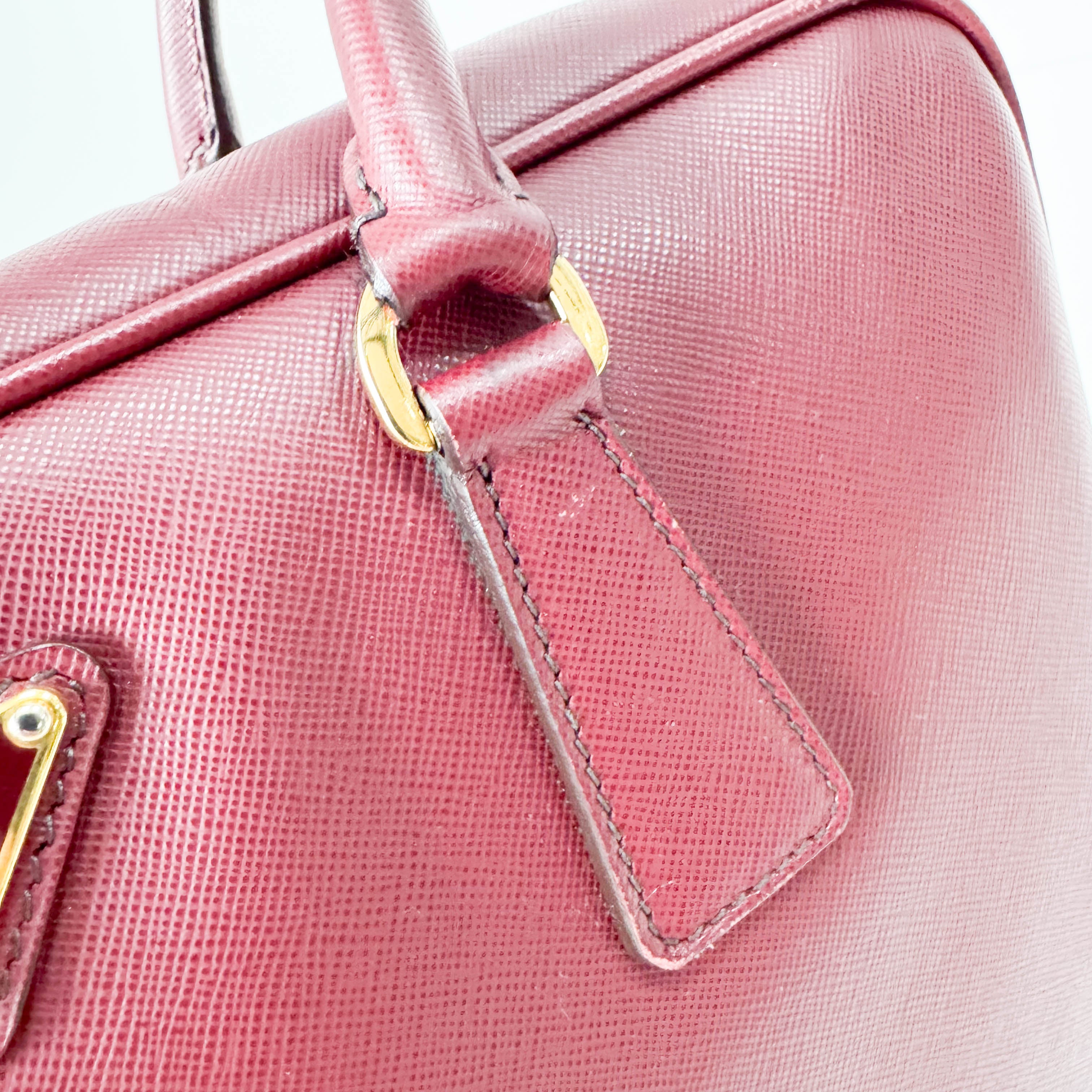 Red Saffiano Leather Bag