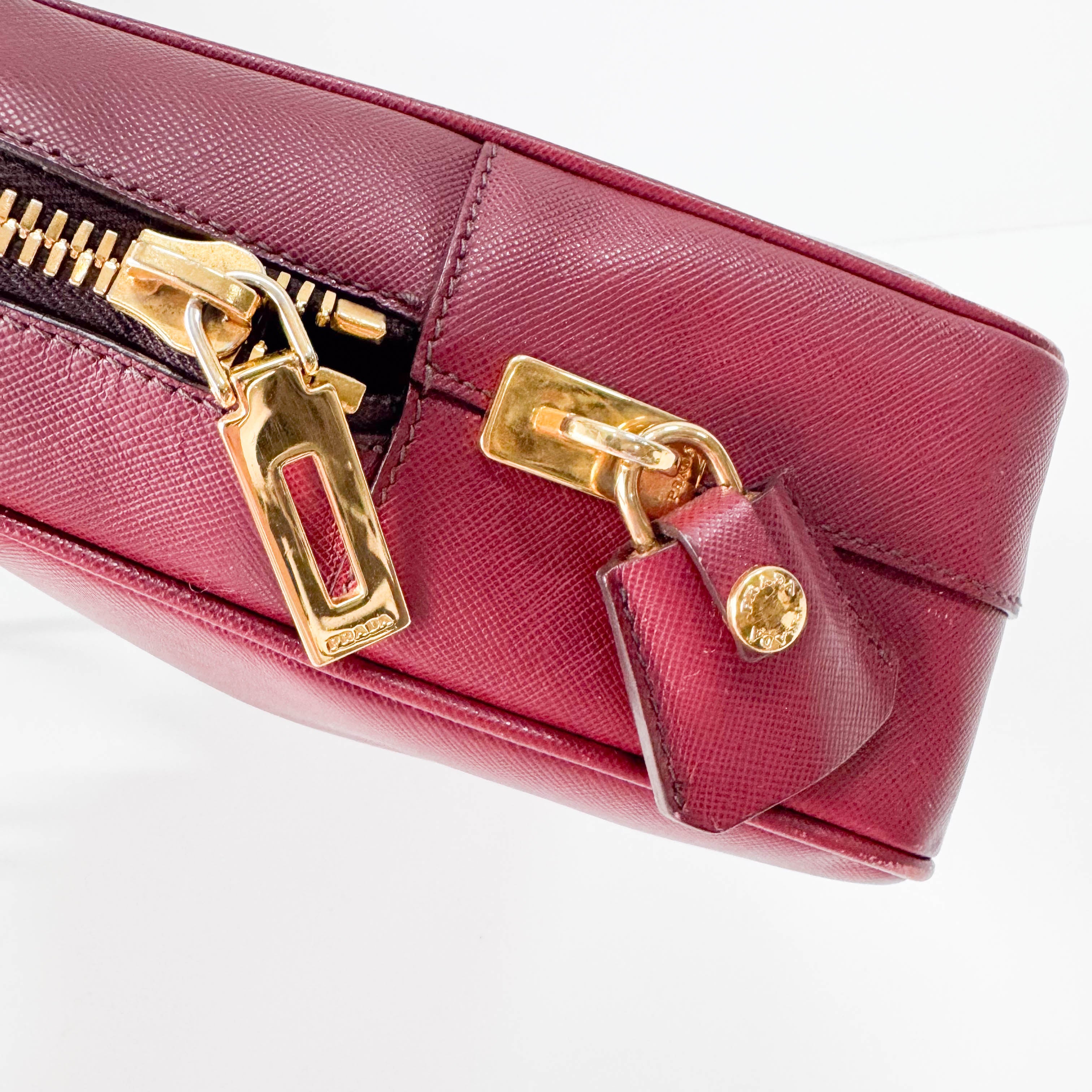 Red Saffiano Leather Bag