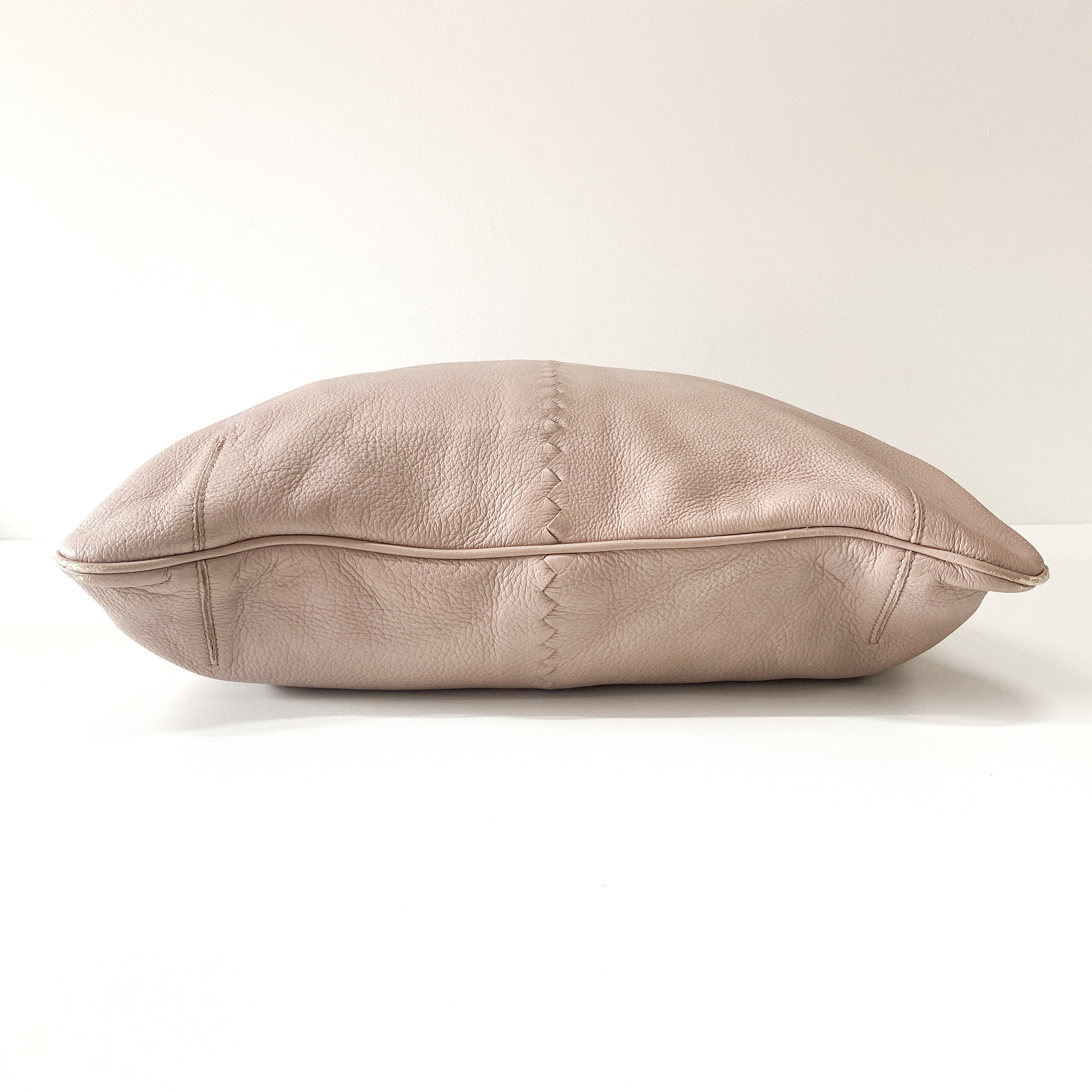 Light Pink Leather Tote Bag