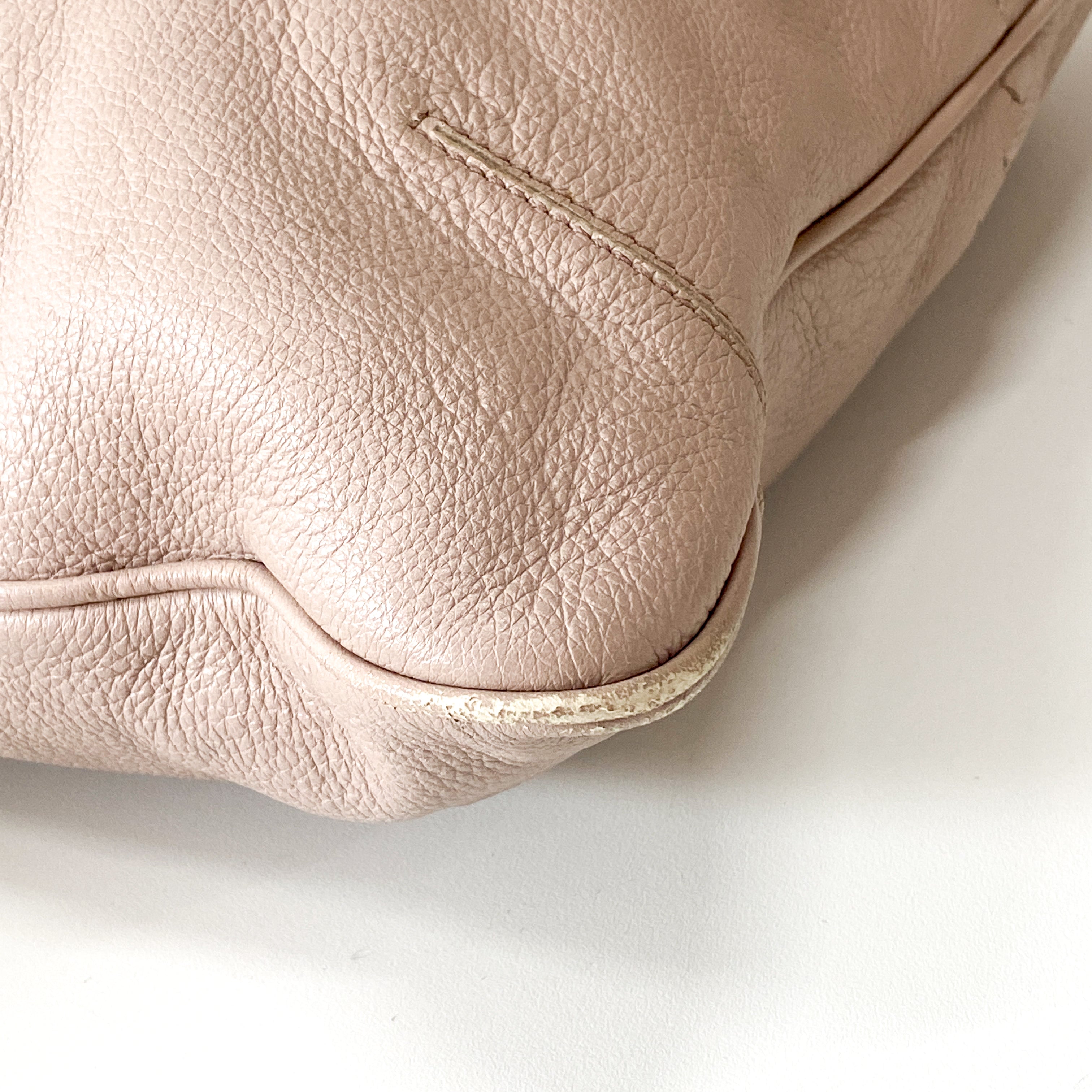 Light Pink Leather Tote Bag