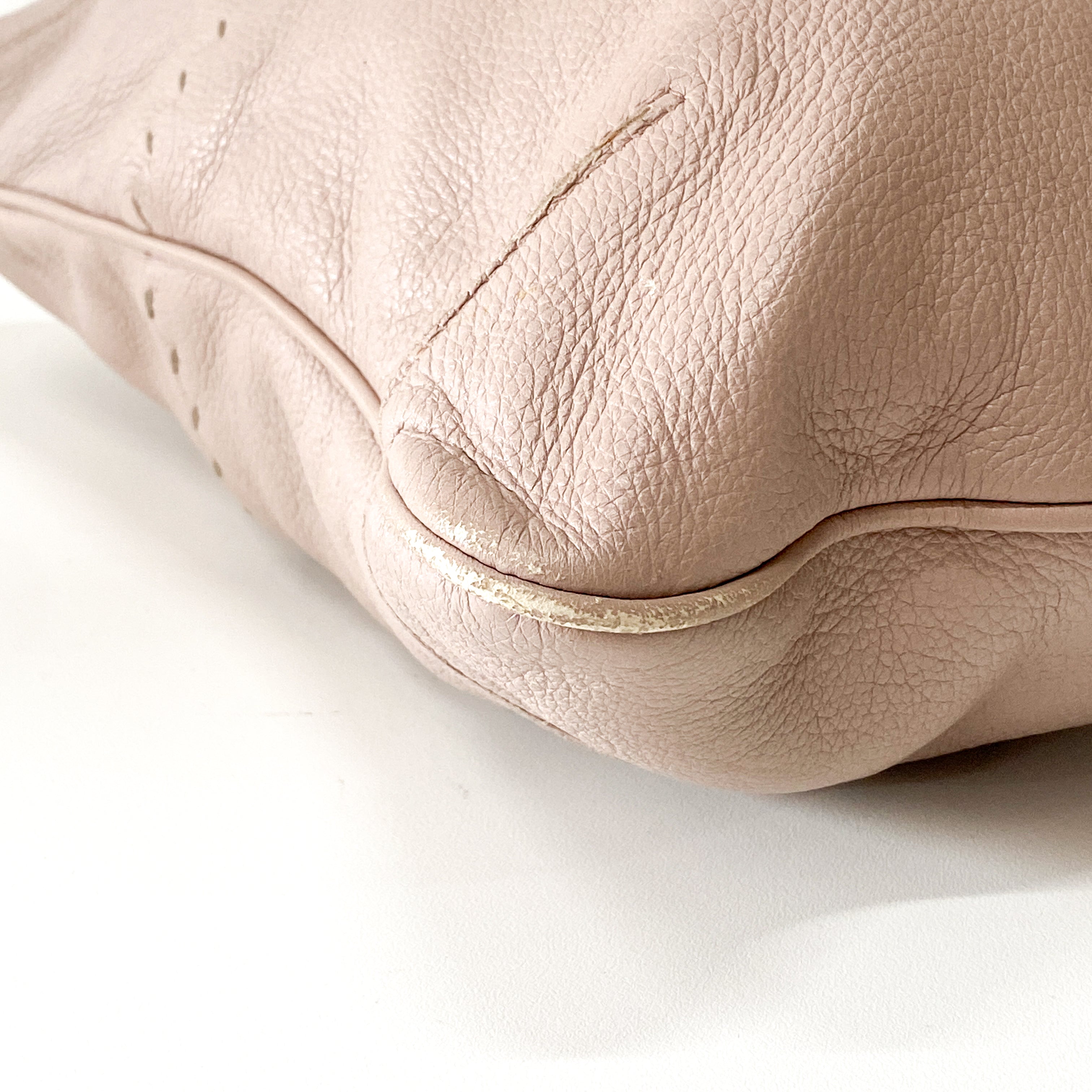 Light Pink Leather Tote Bag