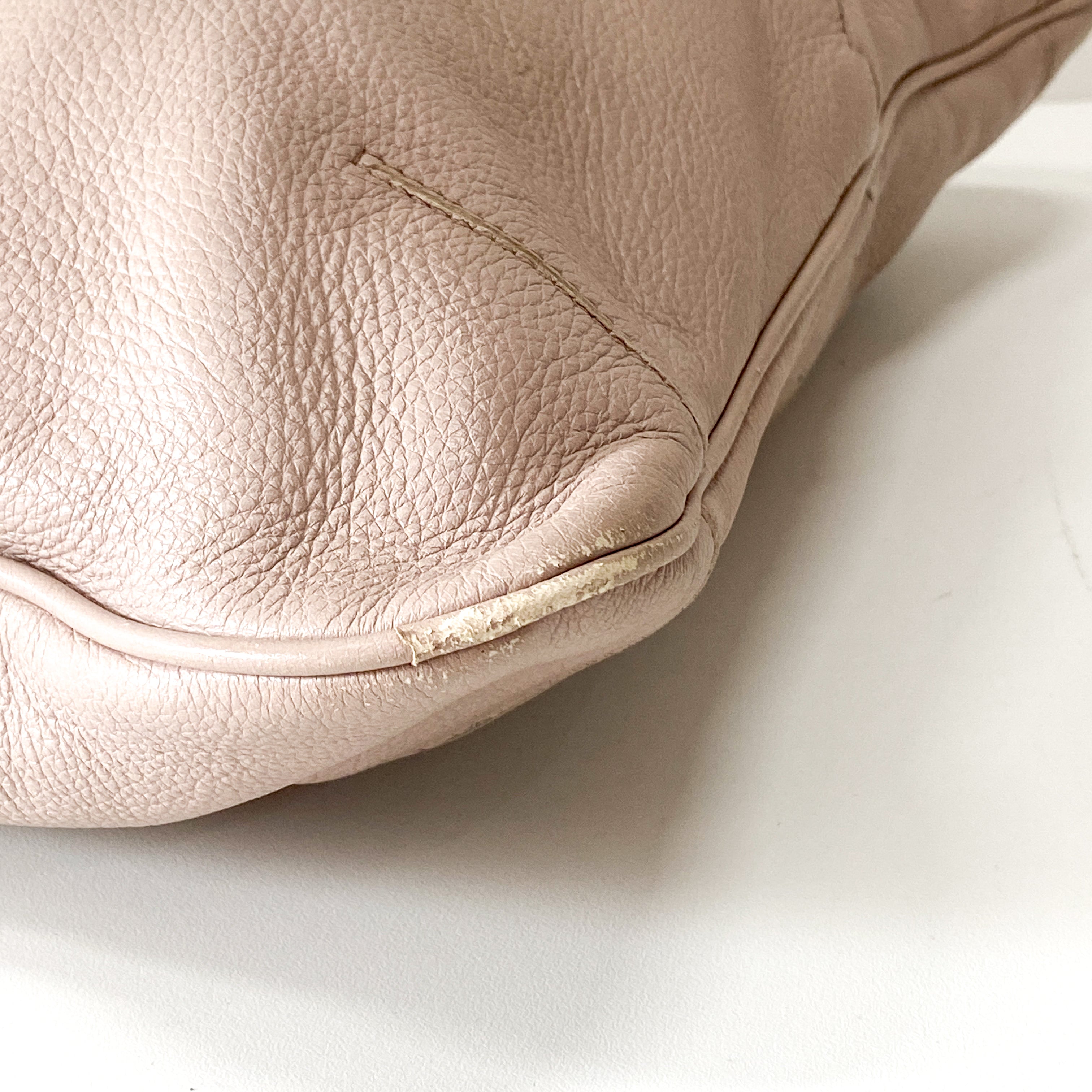 Light Pink Leather Tote Bag