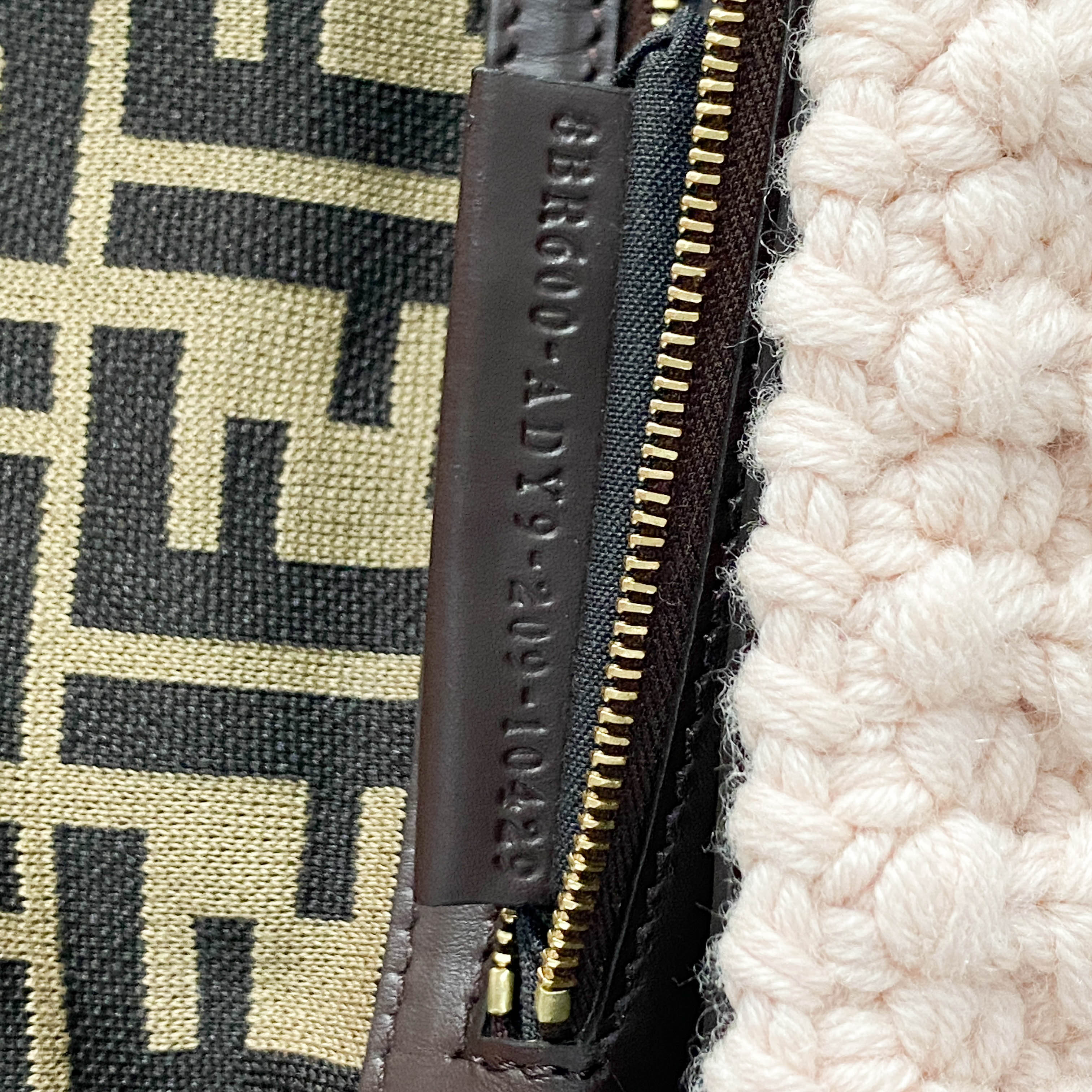 Baguette Pink Wool Knit Fringe Shoulder Bag