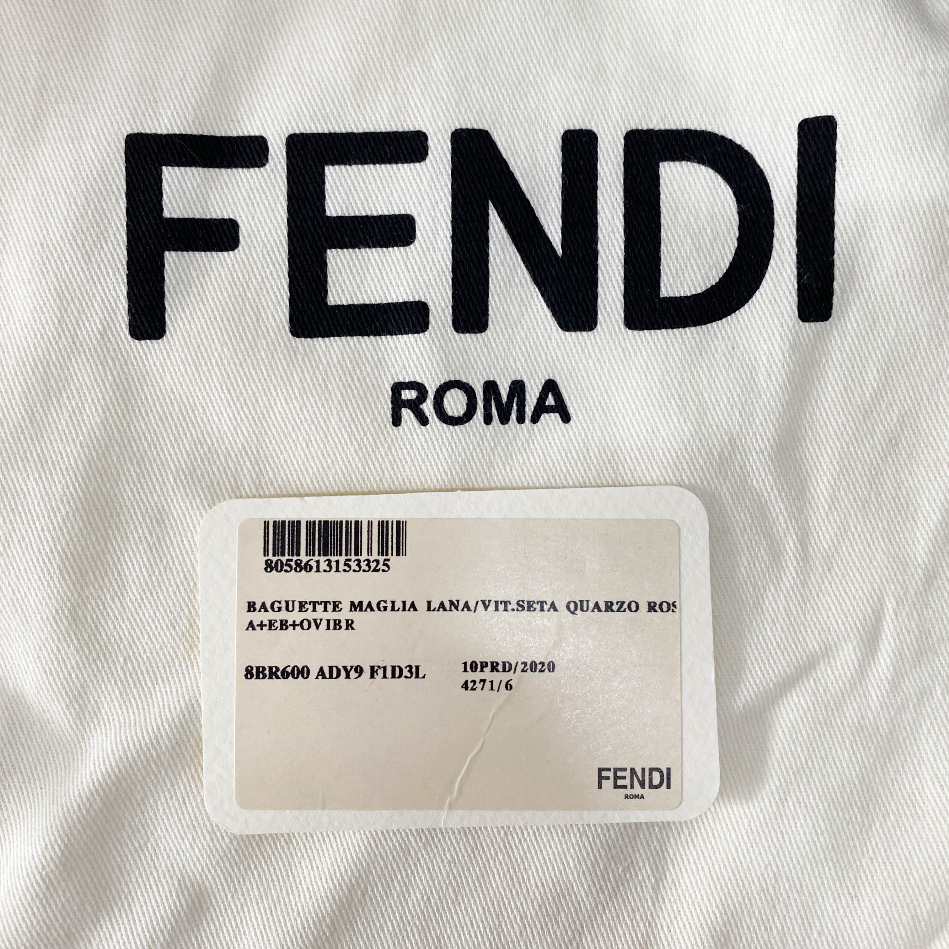 Baguette Pink Wool Knit Fringe Shoulder Bag