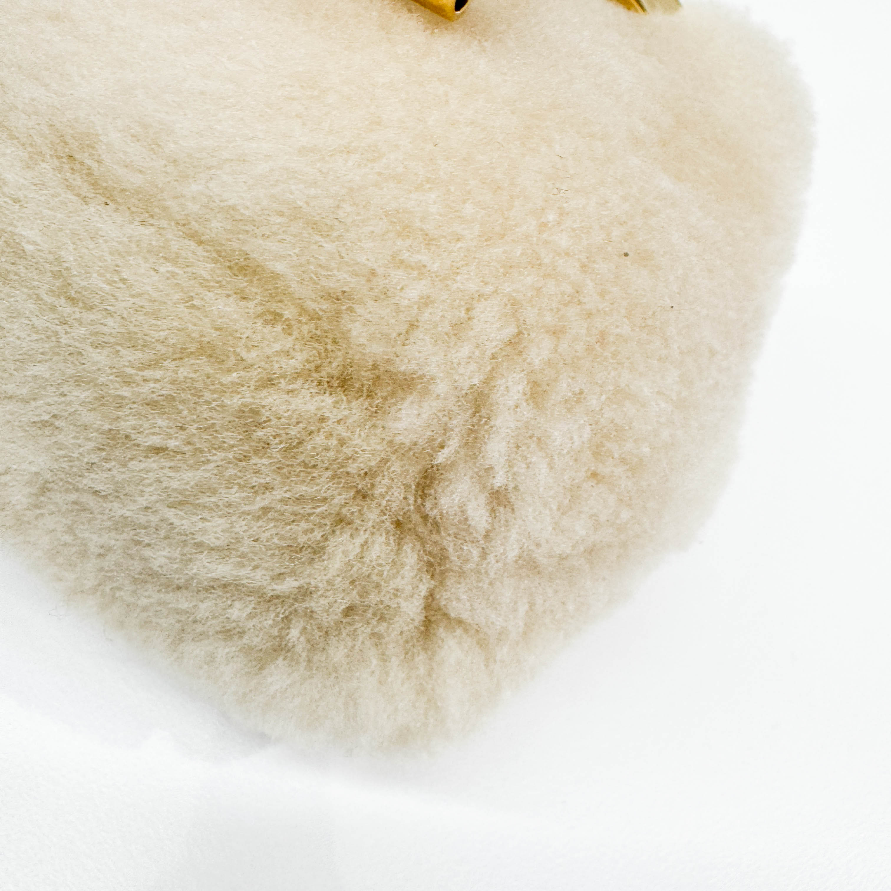 Beige Fur Pouch Bag