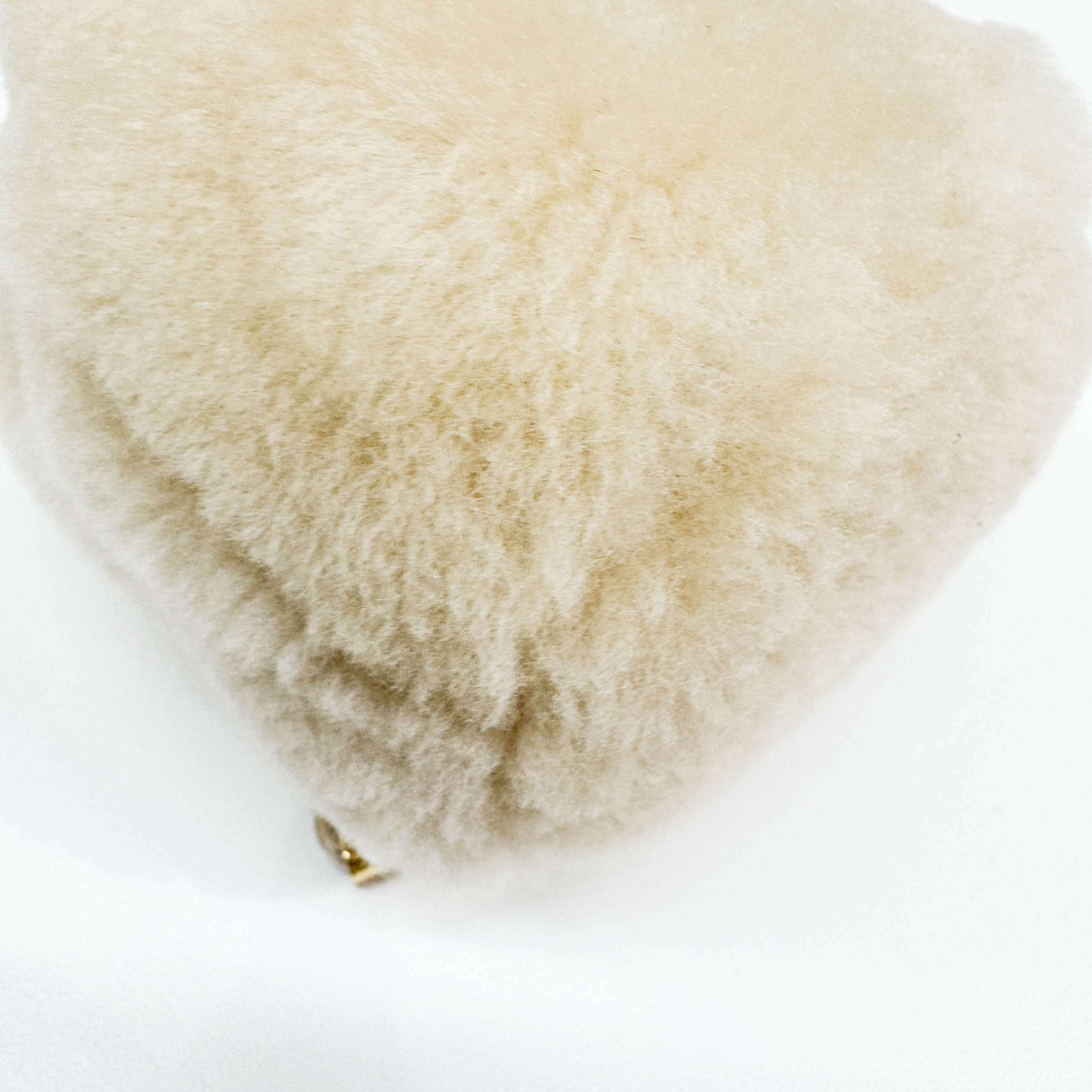 Beige Fur Pouch Bag