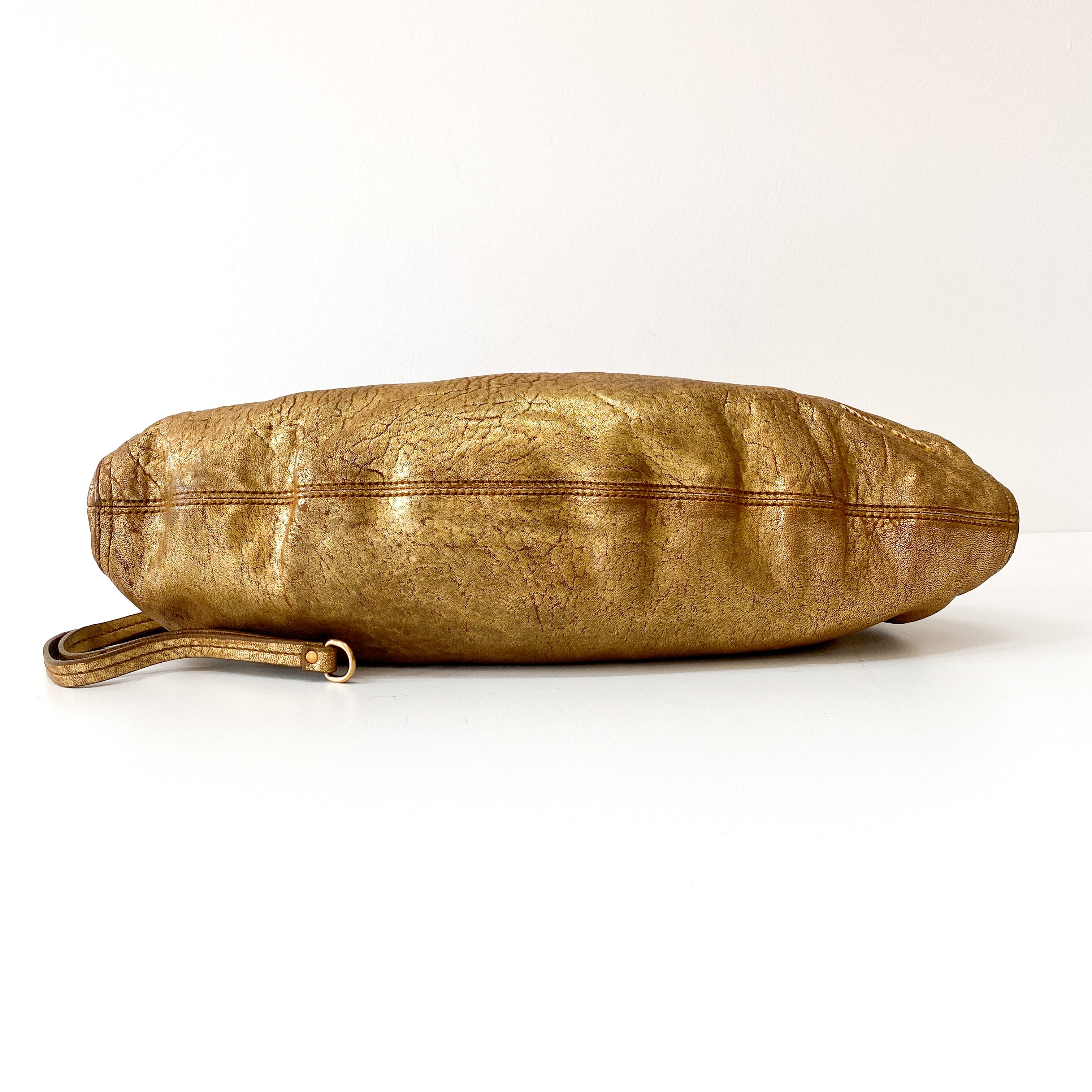 Gold Leather Shoulder Bag