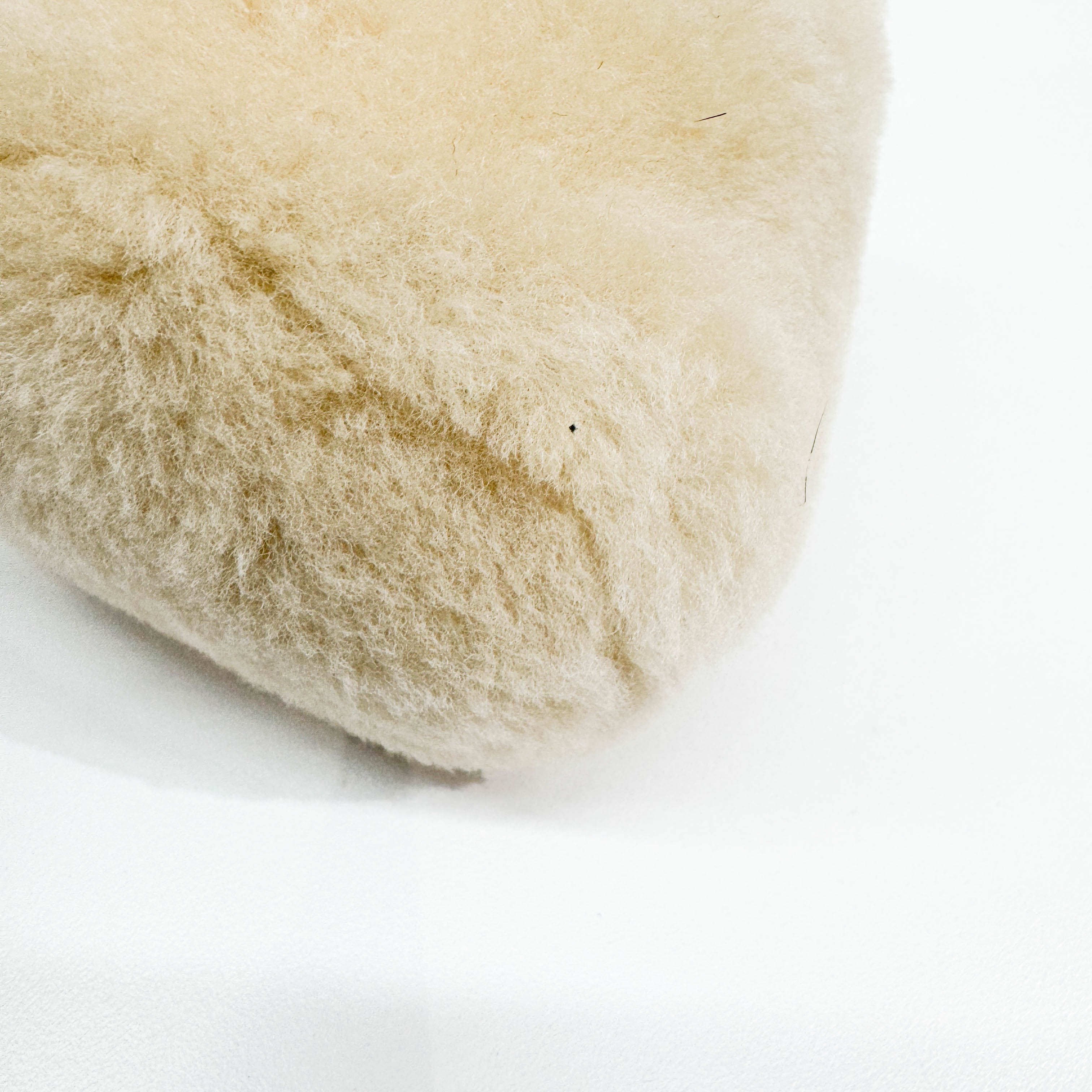 Beige Fur Pouch Bag