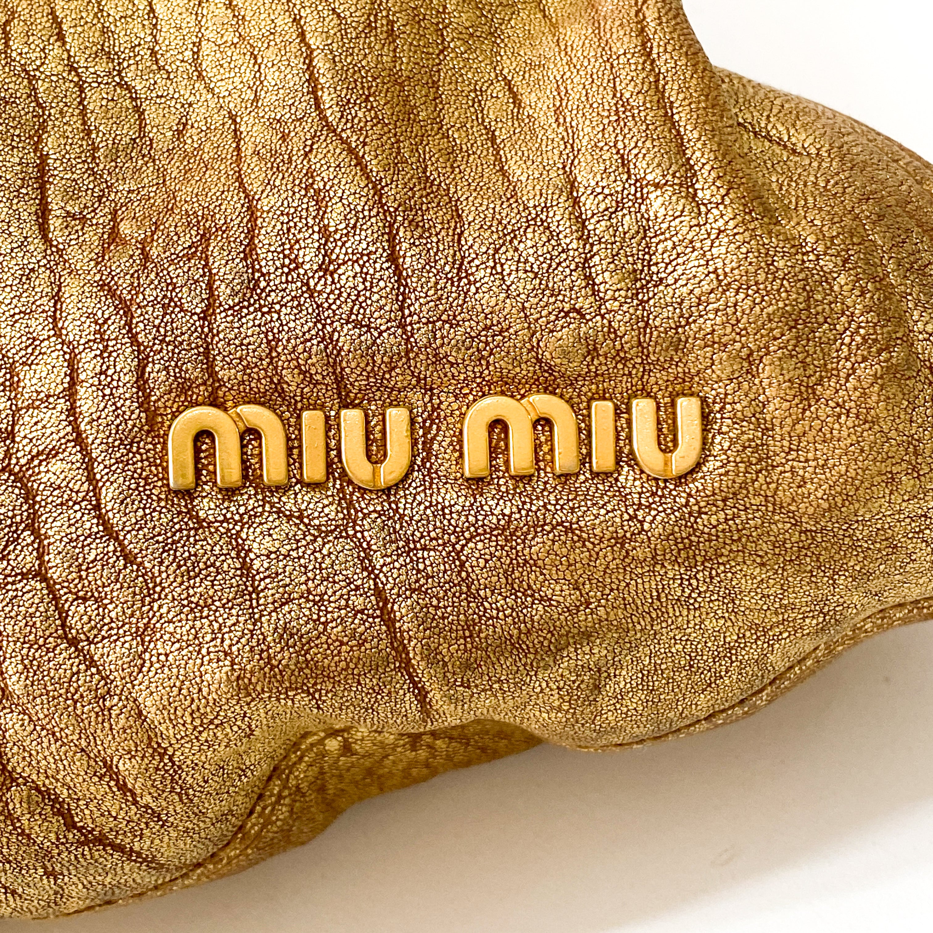 Gold Leather Shoulder Bag