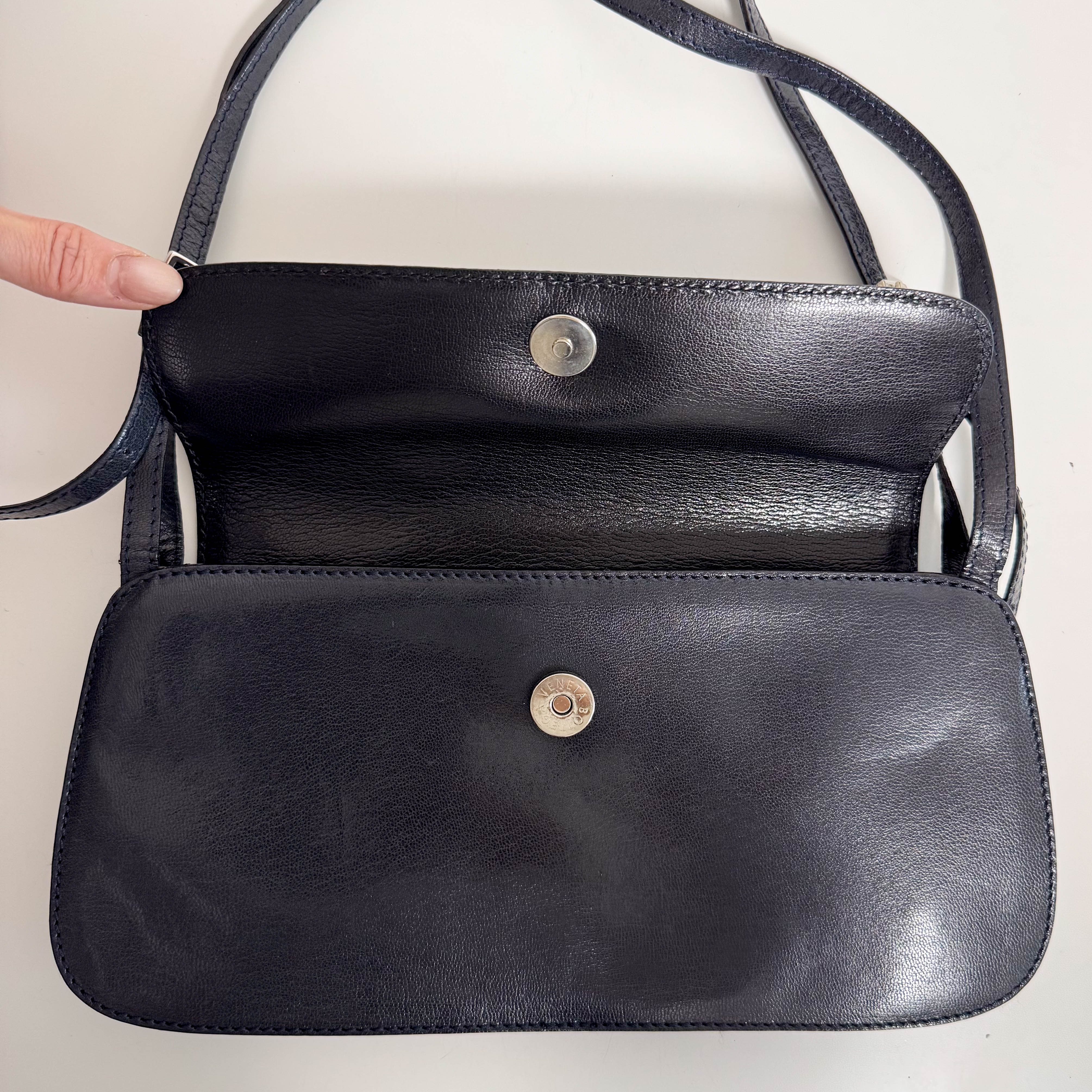 Arvhive Black Leather Shoulder Bag