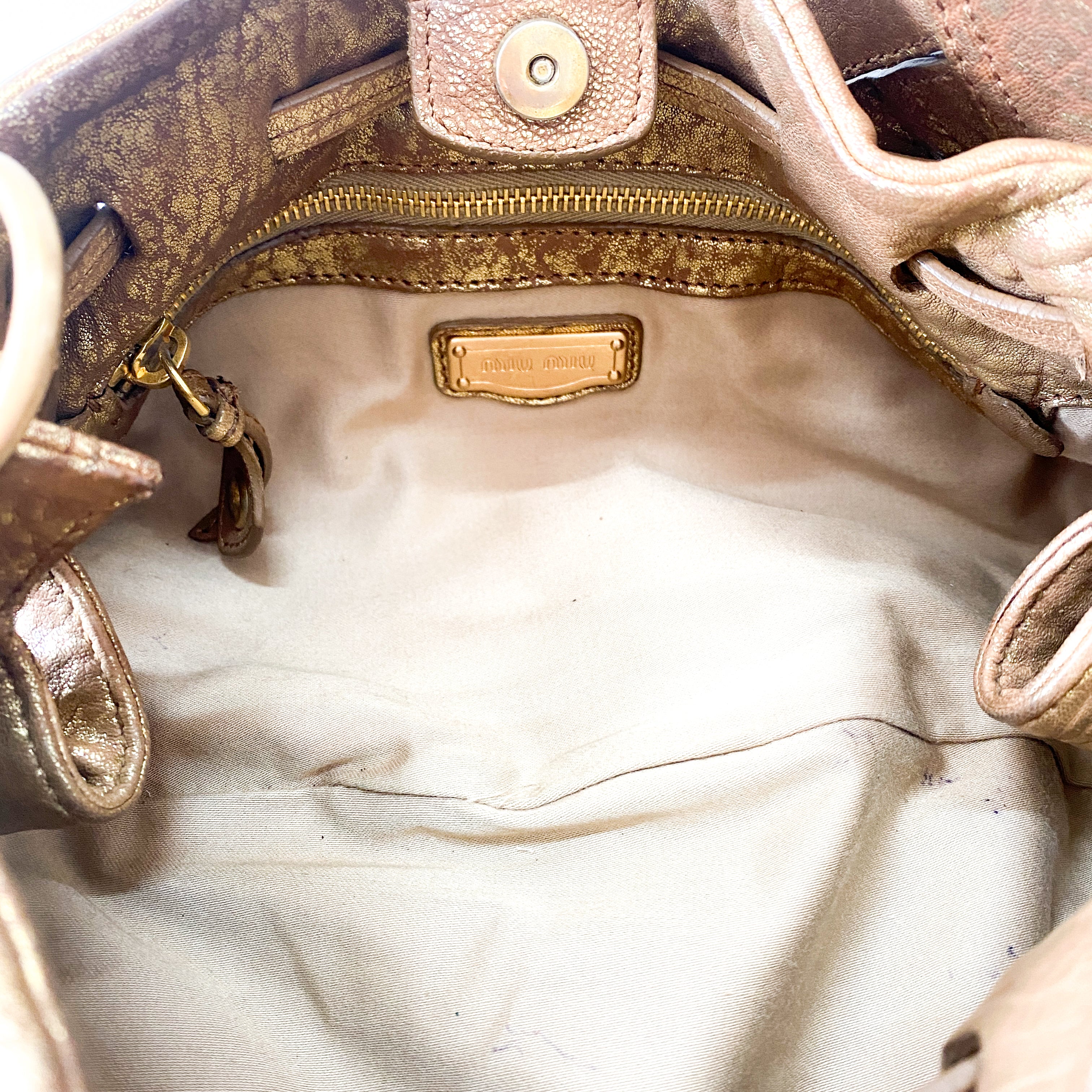 Gold Leather Shoulder Bag
